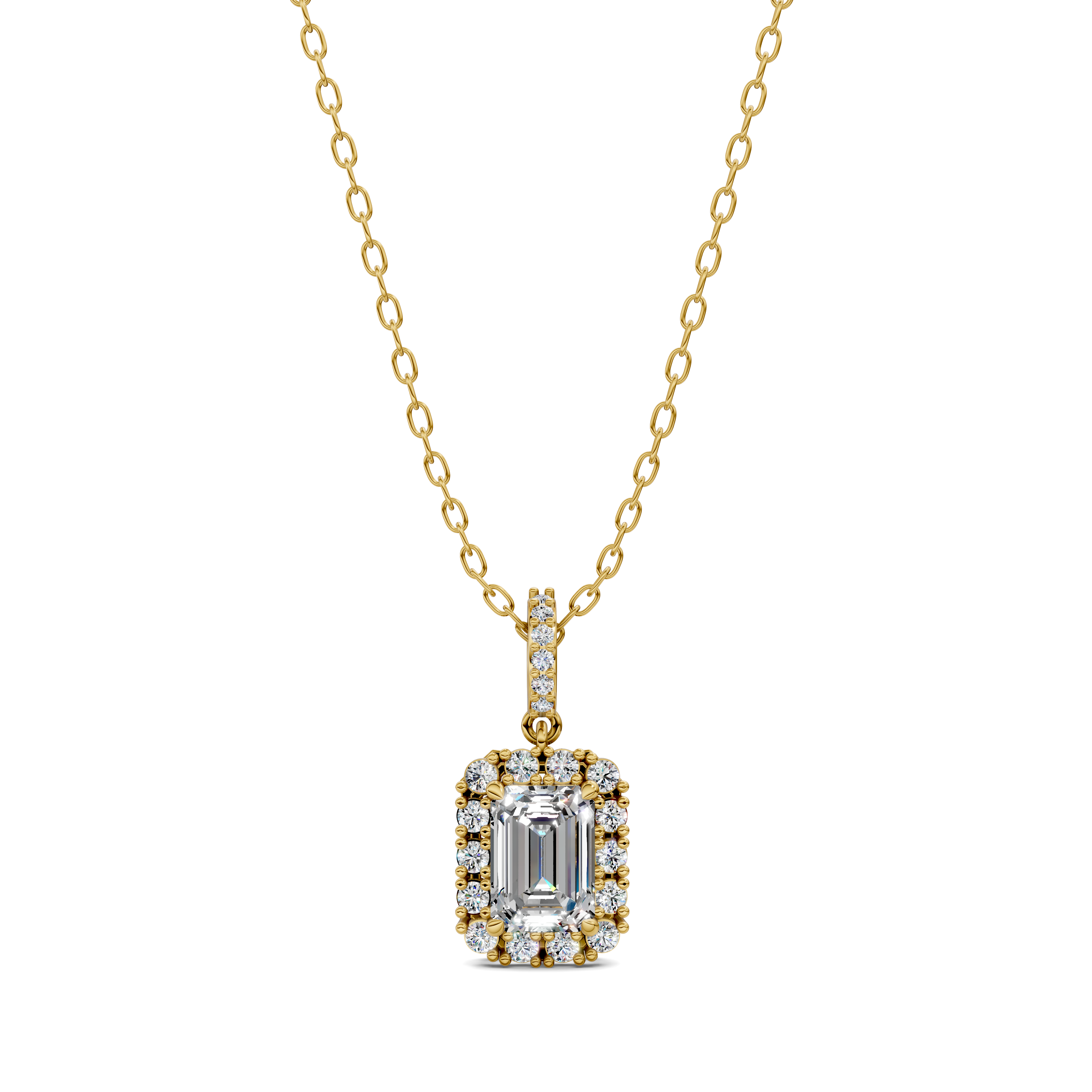 Emerald Halo Pendant (1.50 CTW)