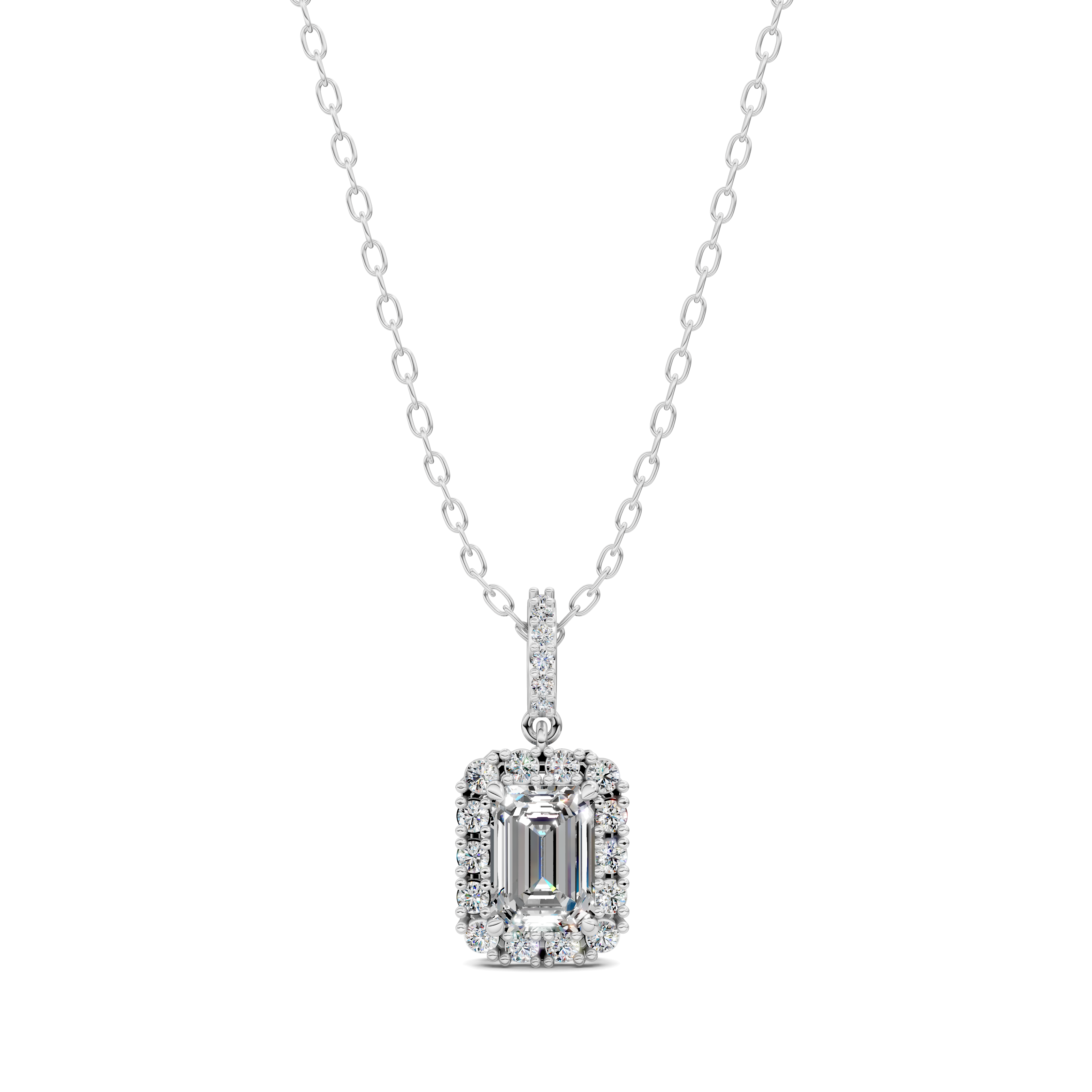 Emerald Halo Pendant (1.50 CTW)