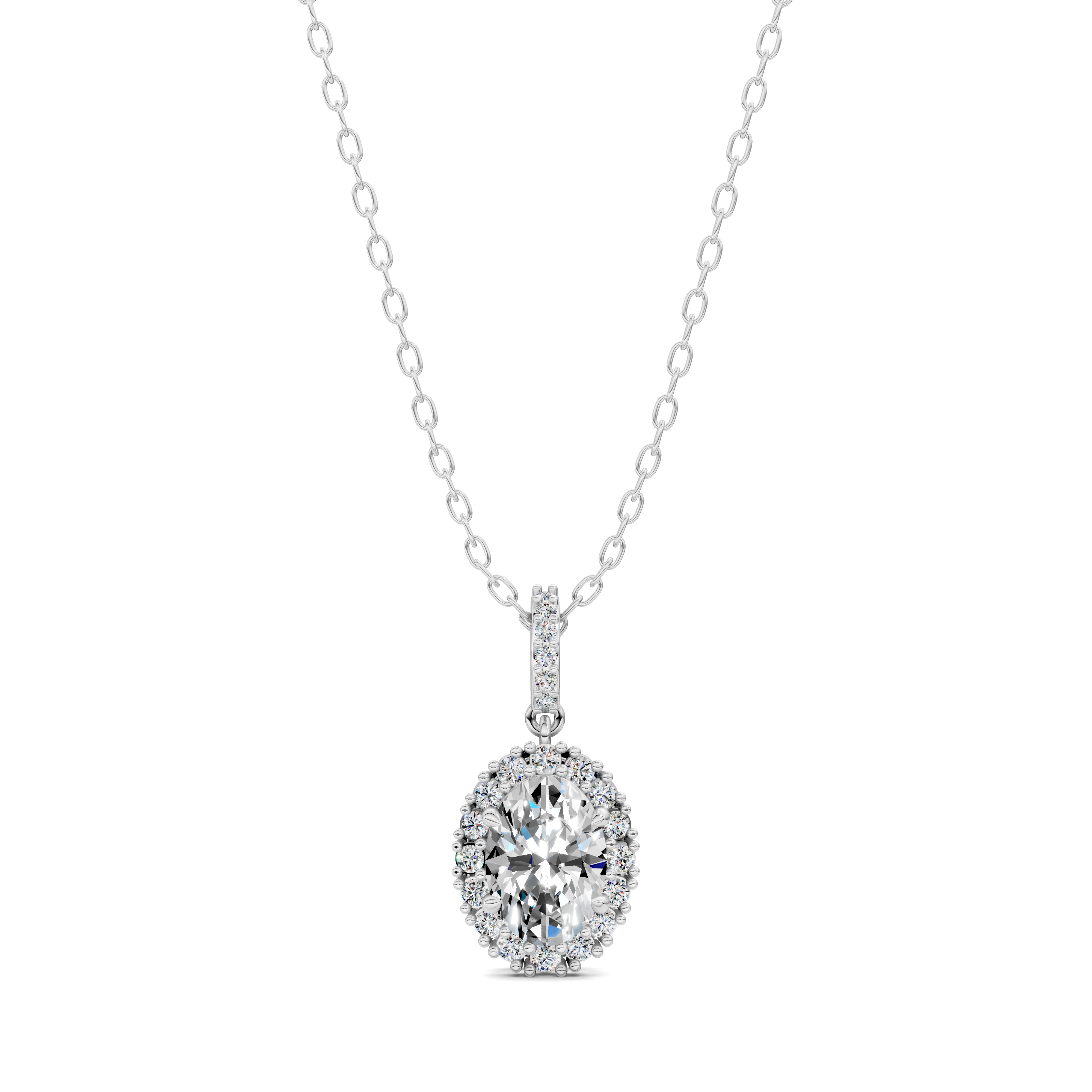 Oval Halo Pendant (1.50 CTW)