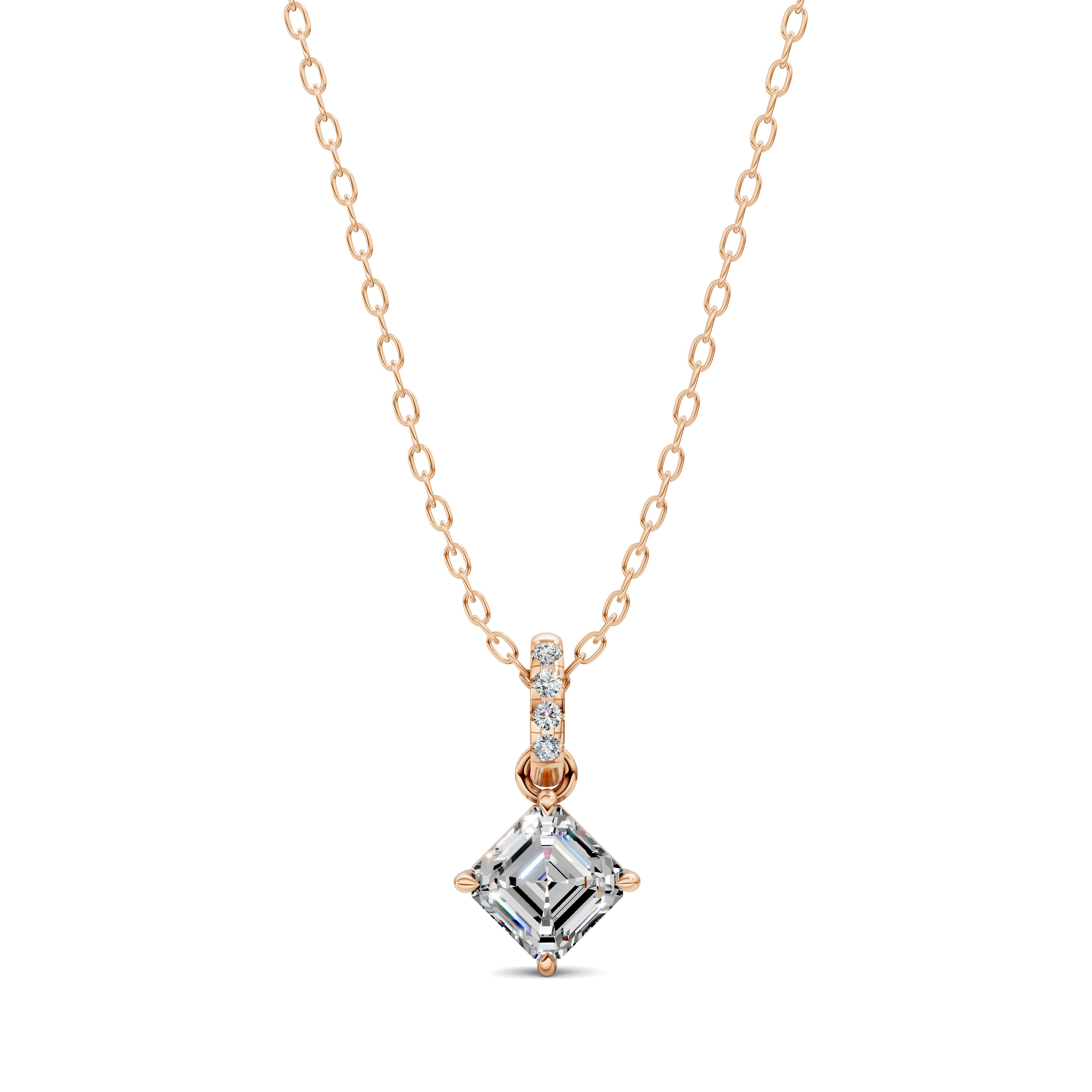 Asscher Pavé Bail Pendant (1.50 CTW)