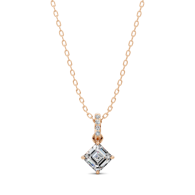 Asscher Pavé Bail Pendant (1.50 CTW)
