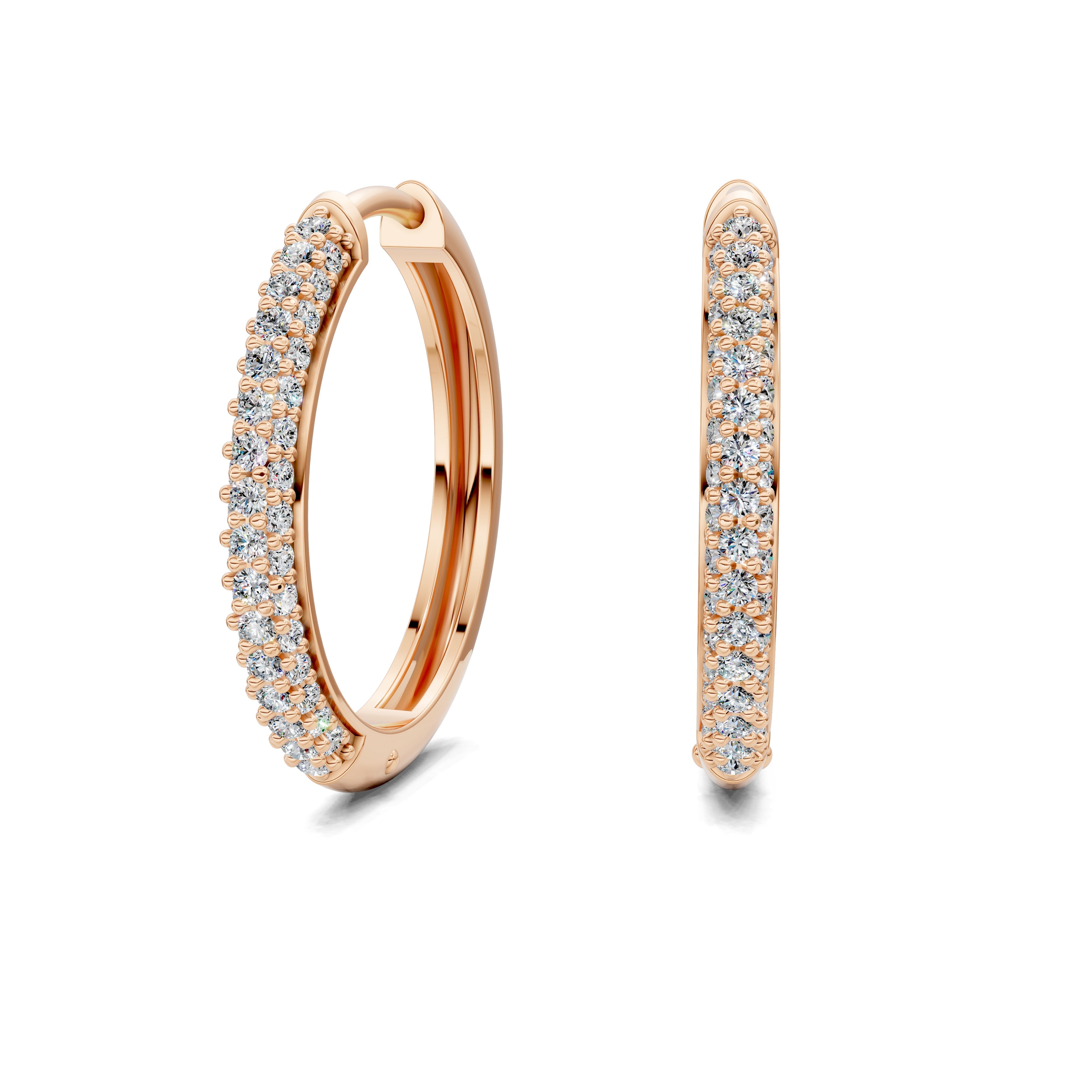 Marigold Round Diamond Mid-Size Hoop Earrings