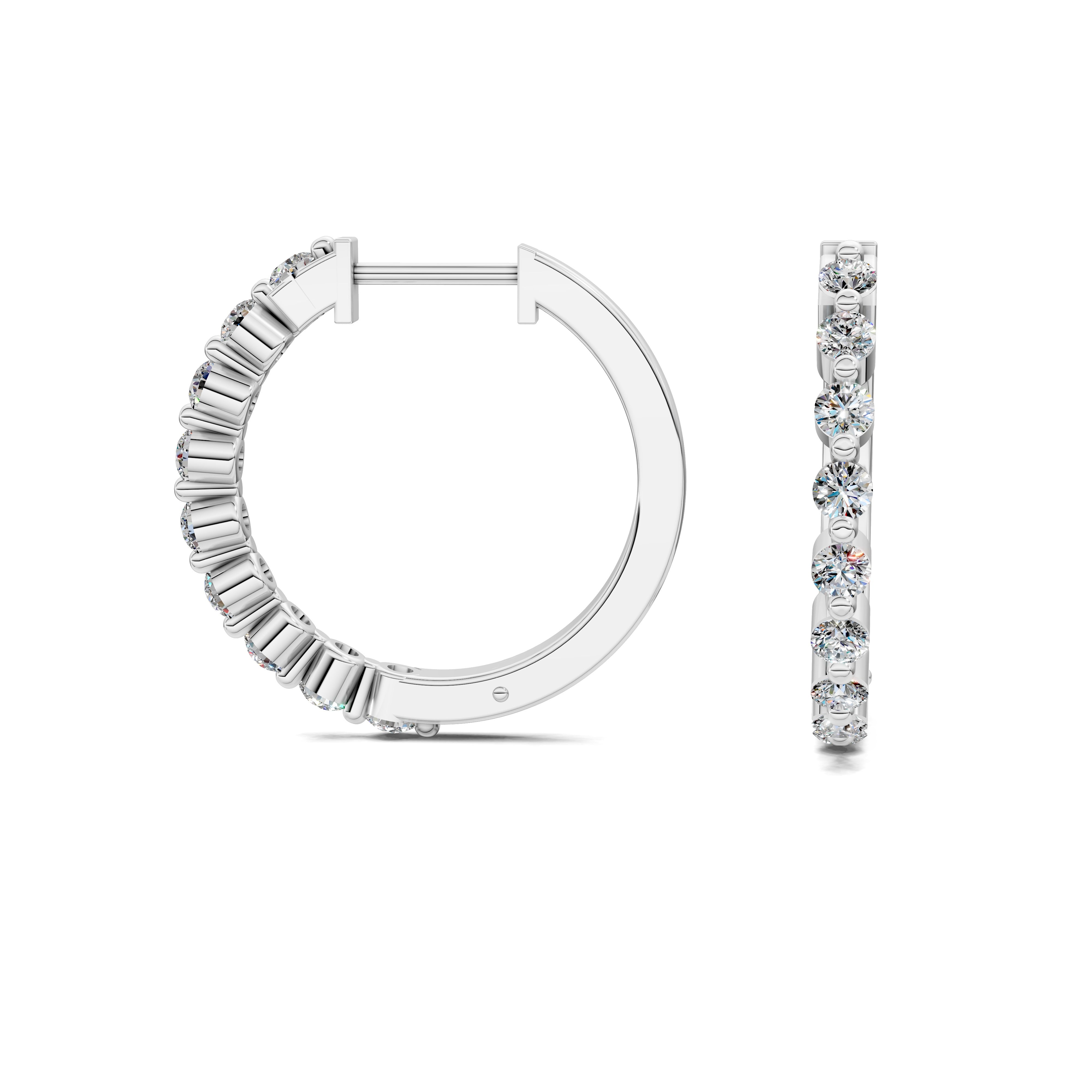 Azalea Round Diamond Hoop Earrings