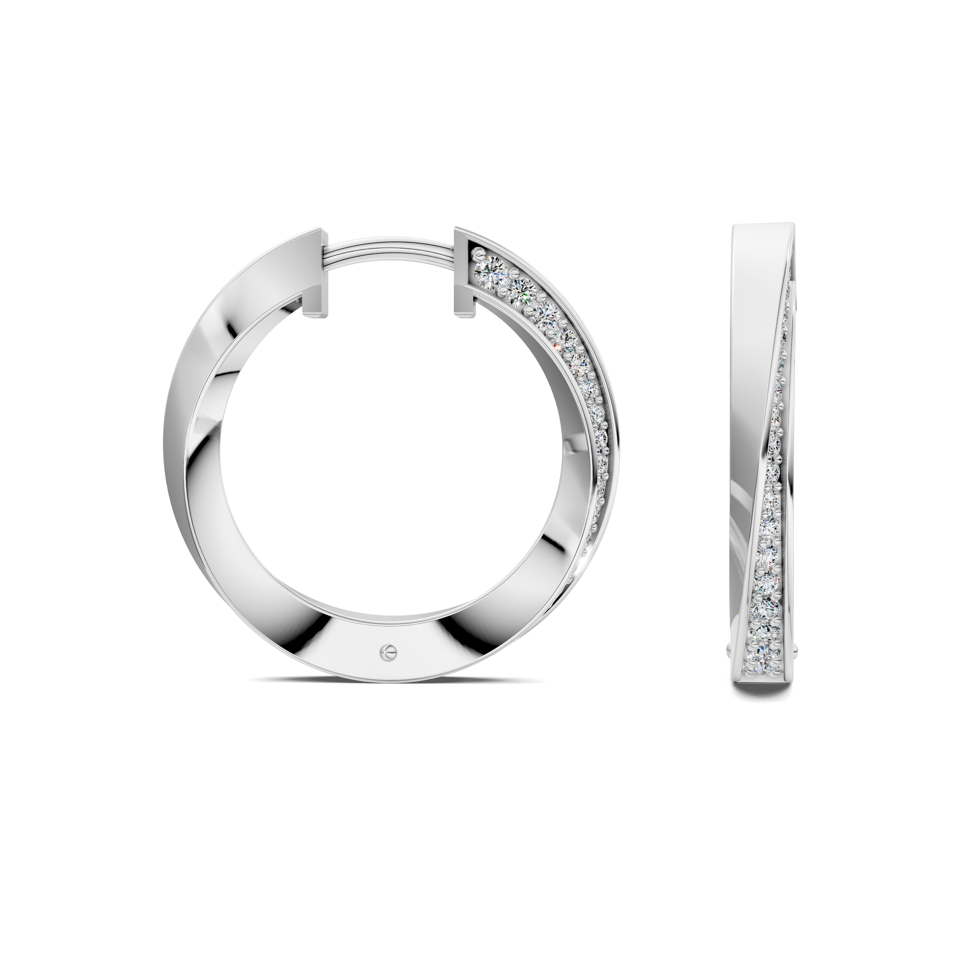 Orchid Round Diamond Hoop Earrings