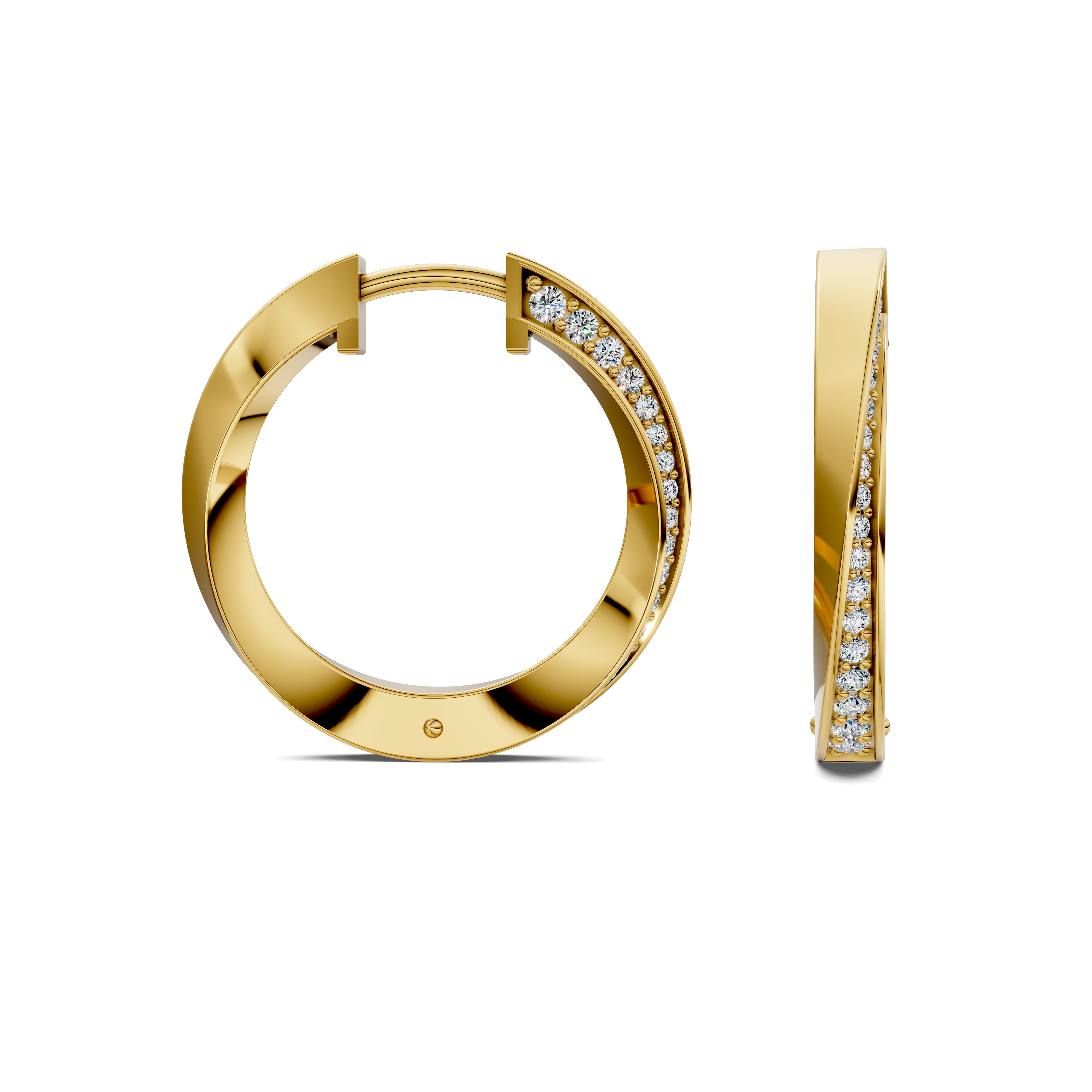 Orchid Round Diamond Hoop Earrings