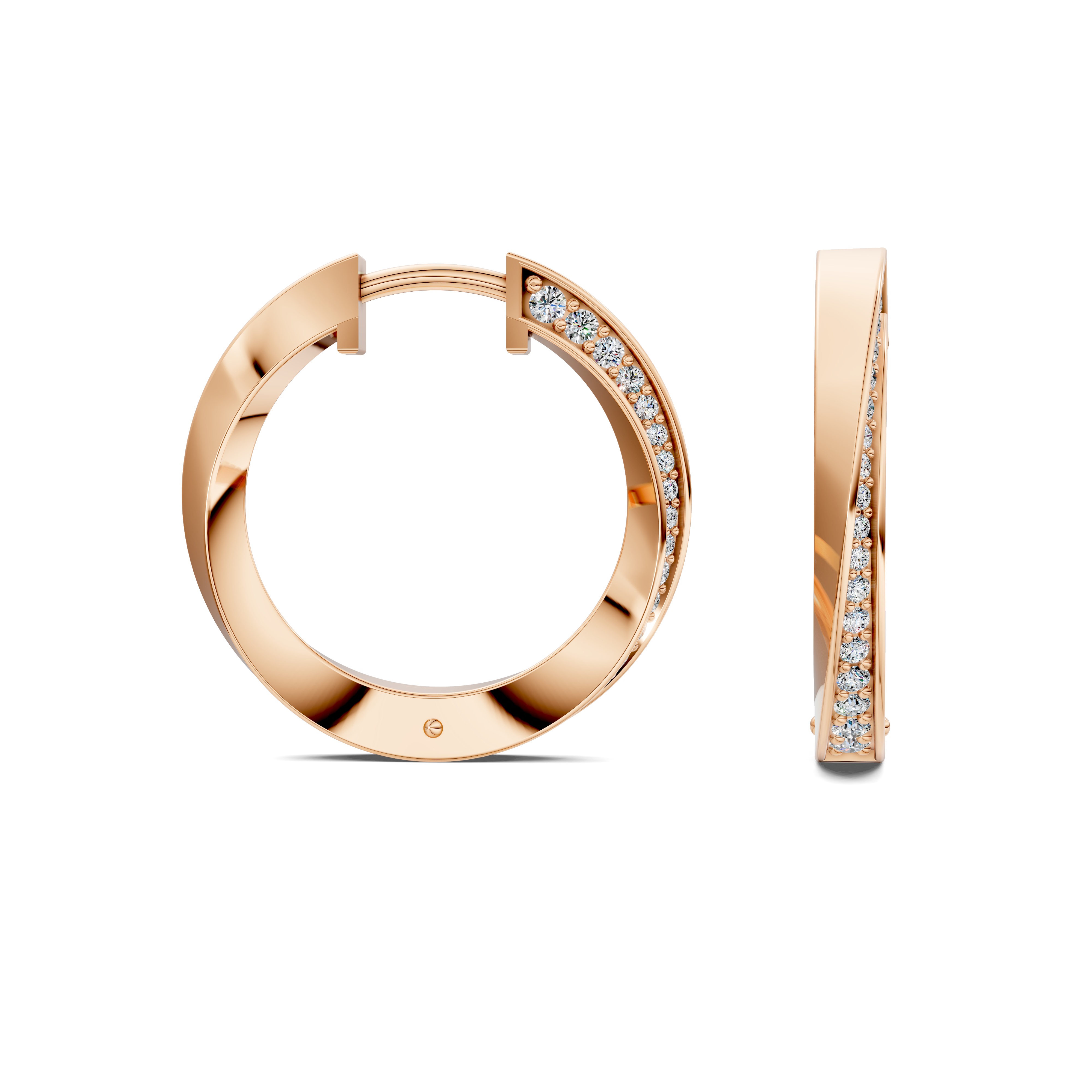 Orchid Round Diamond Hoop Earrings