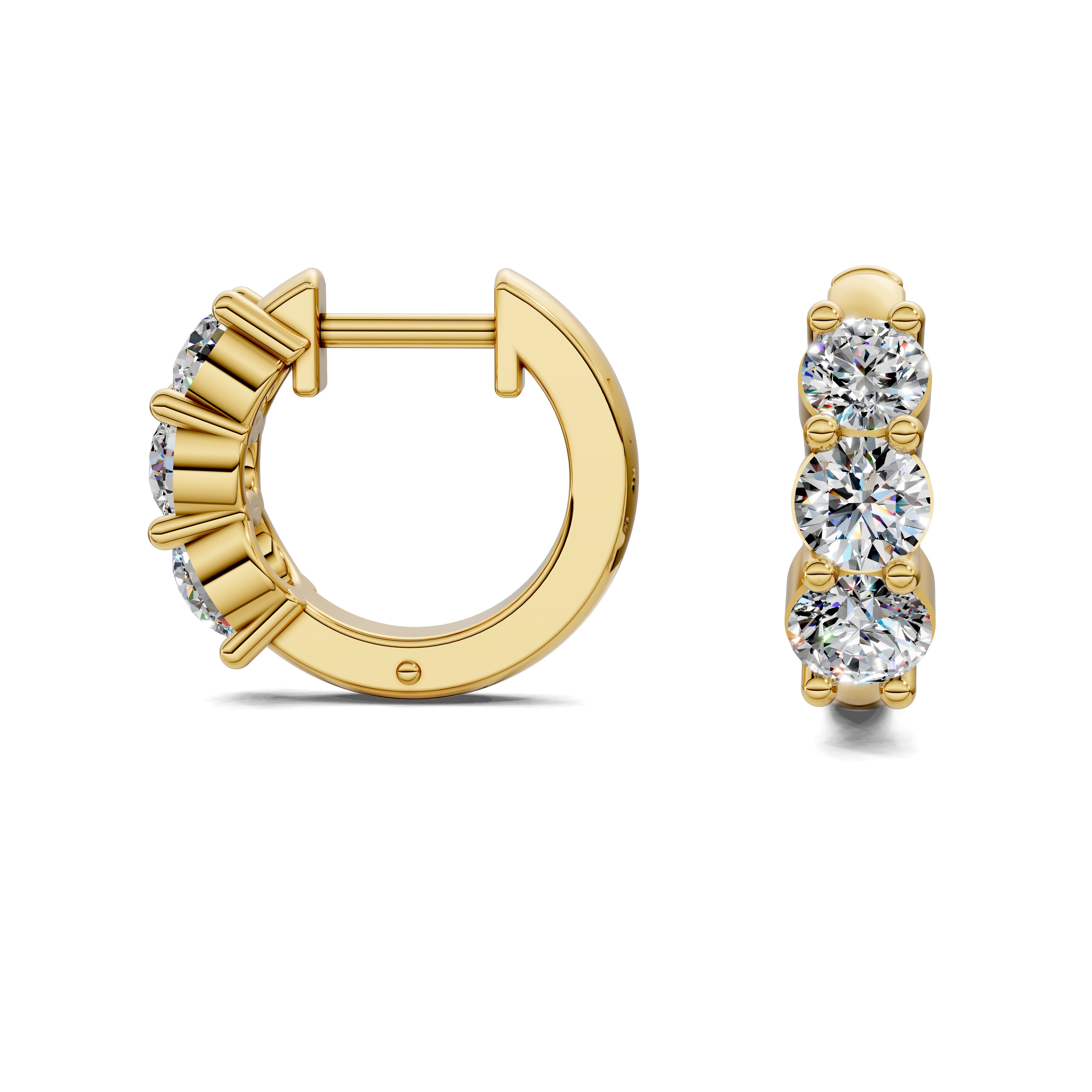 Jasmine Round Diamond Huggie Earrings