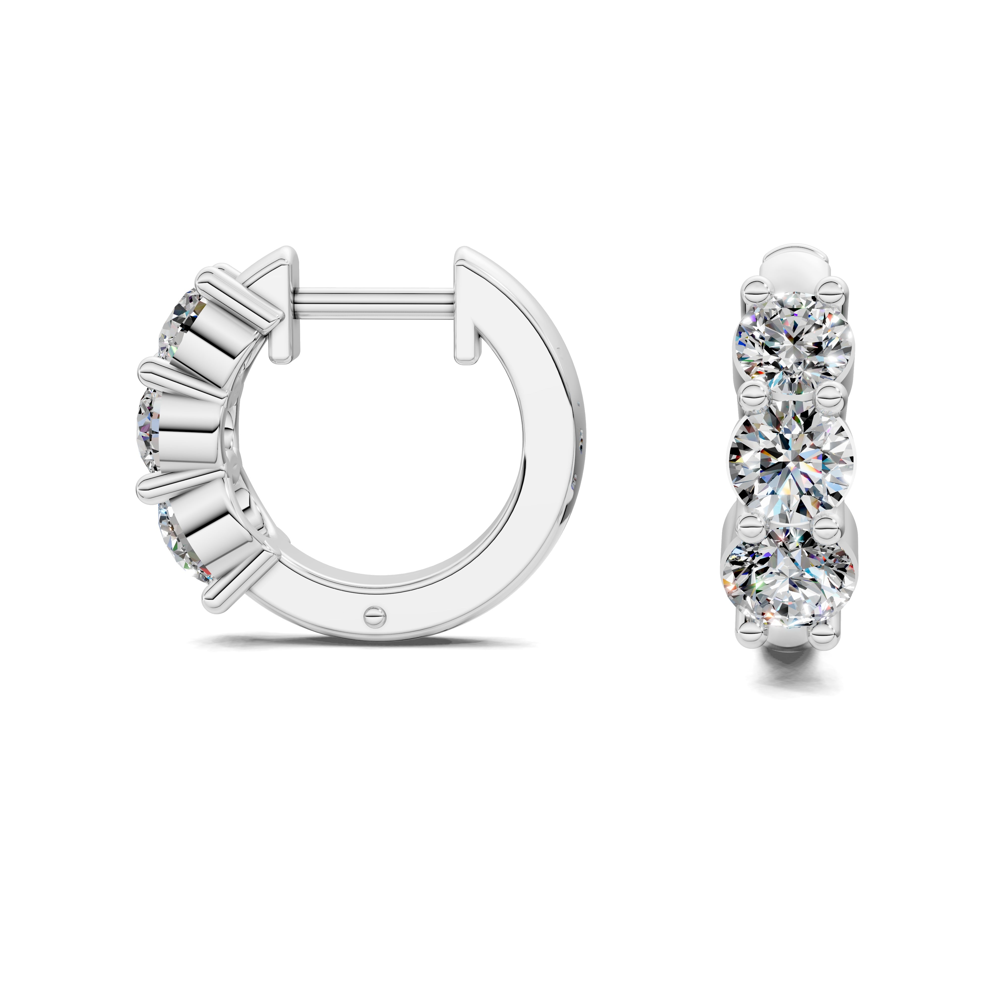 Jasmine Round Diamond Huggie Earrings