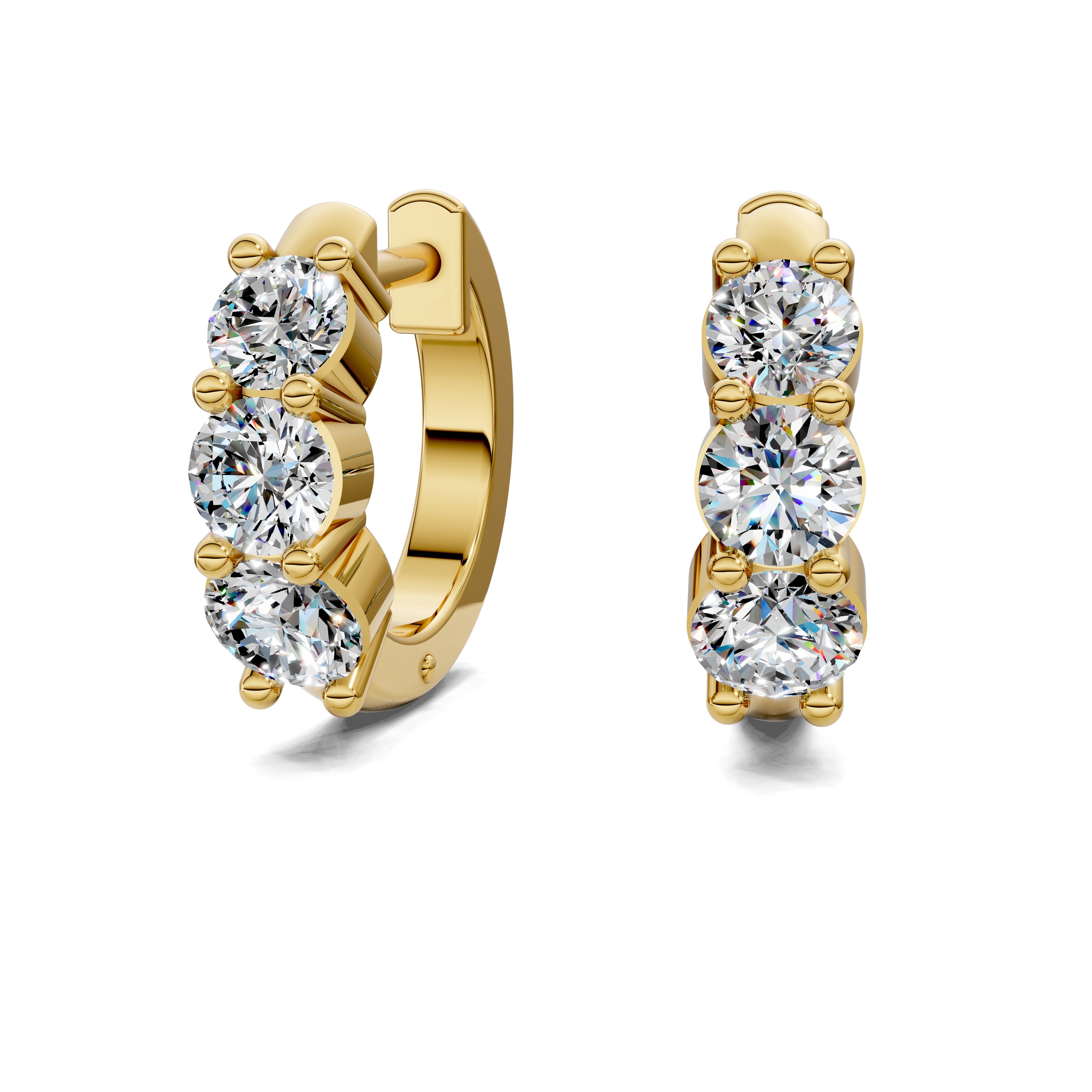 Jasmine Round Diamond Huggie Earrings