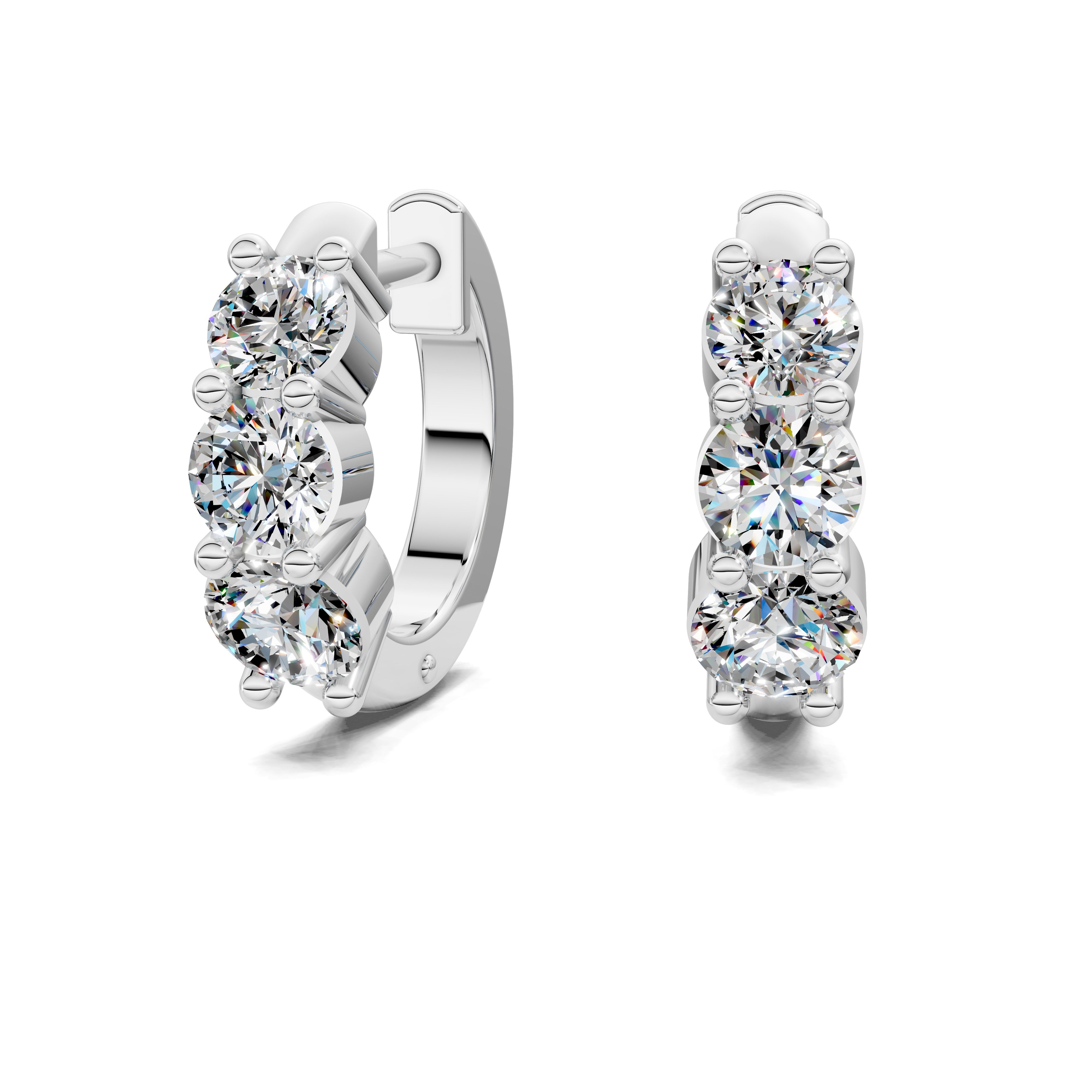 Jasmine Round Diamond Huggie Earrings
