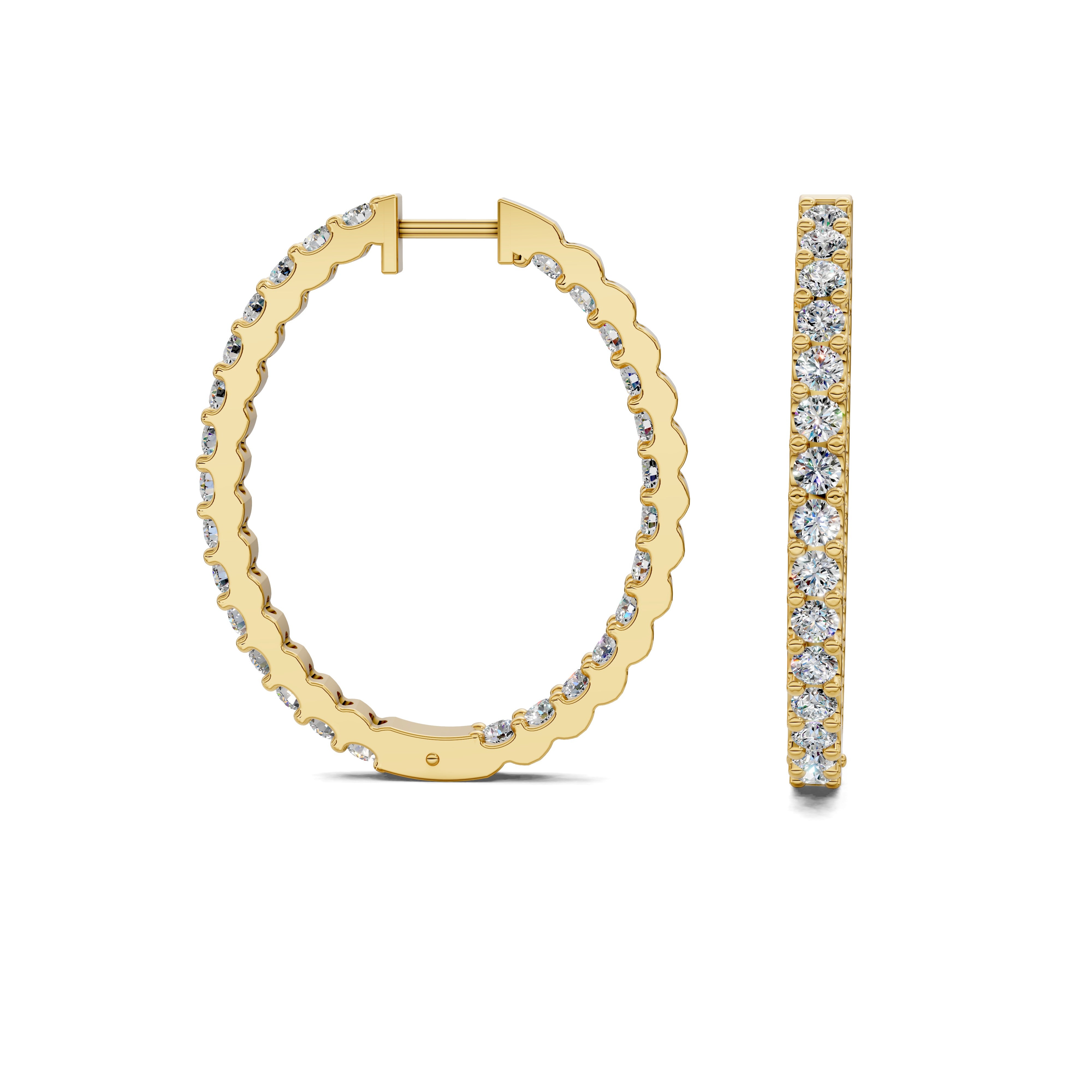 Dahlia Round Diamond Hoop Earrings