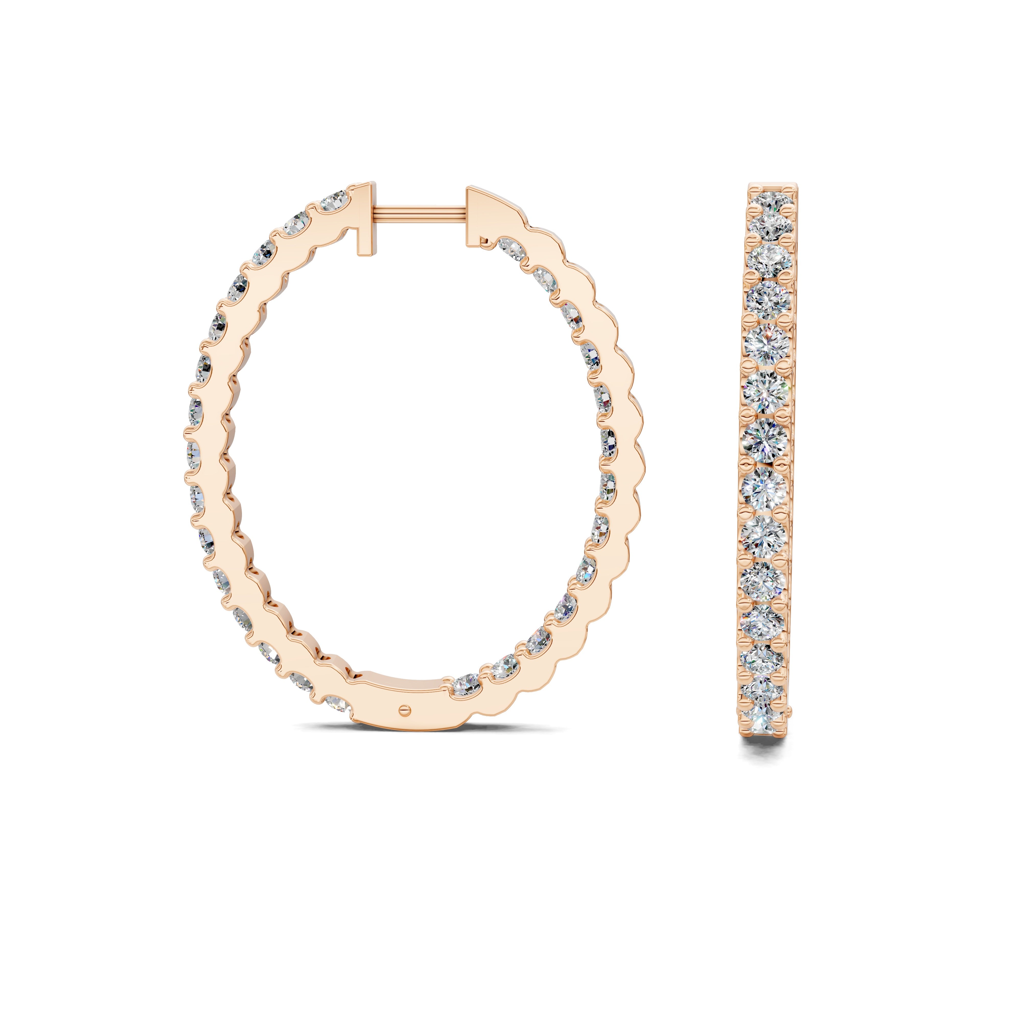 Dahlia Round Diamond Hoop Earrings