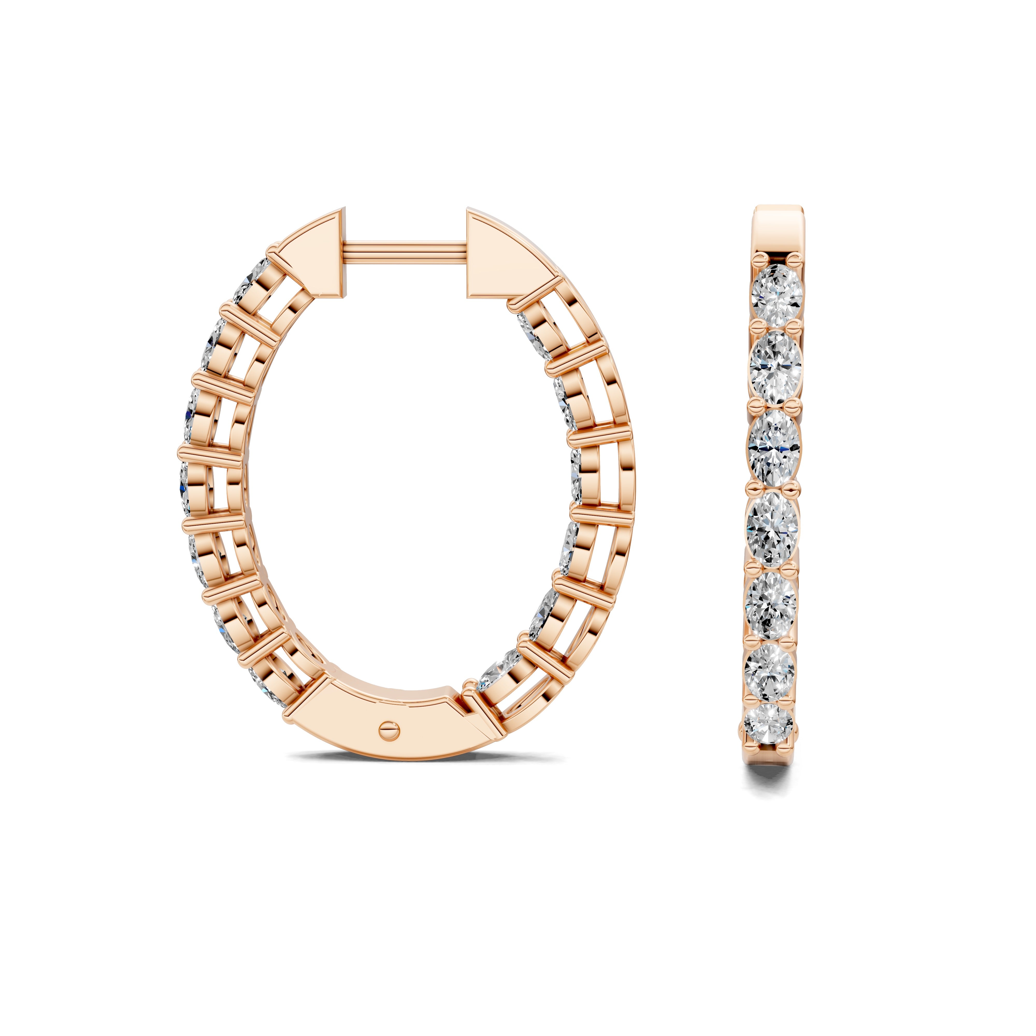 Neroli Oval Diamond Hoop Earrings