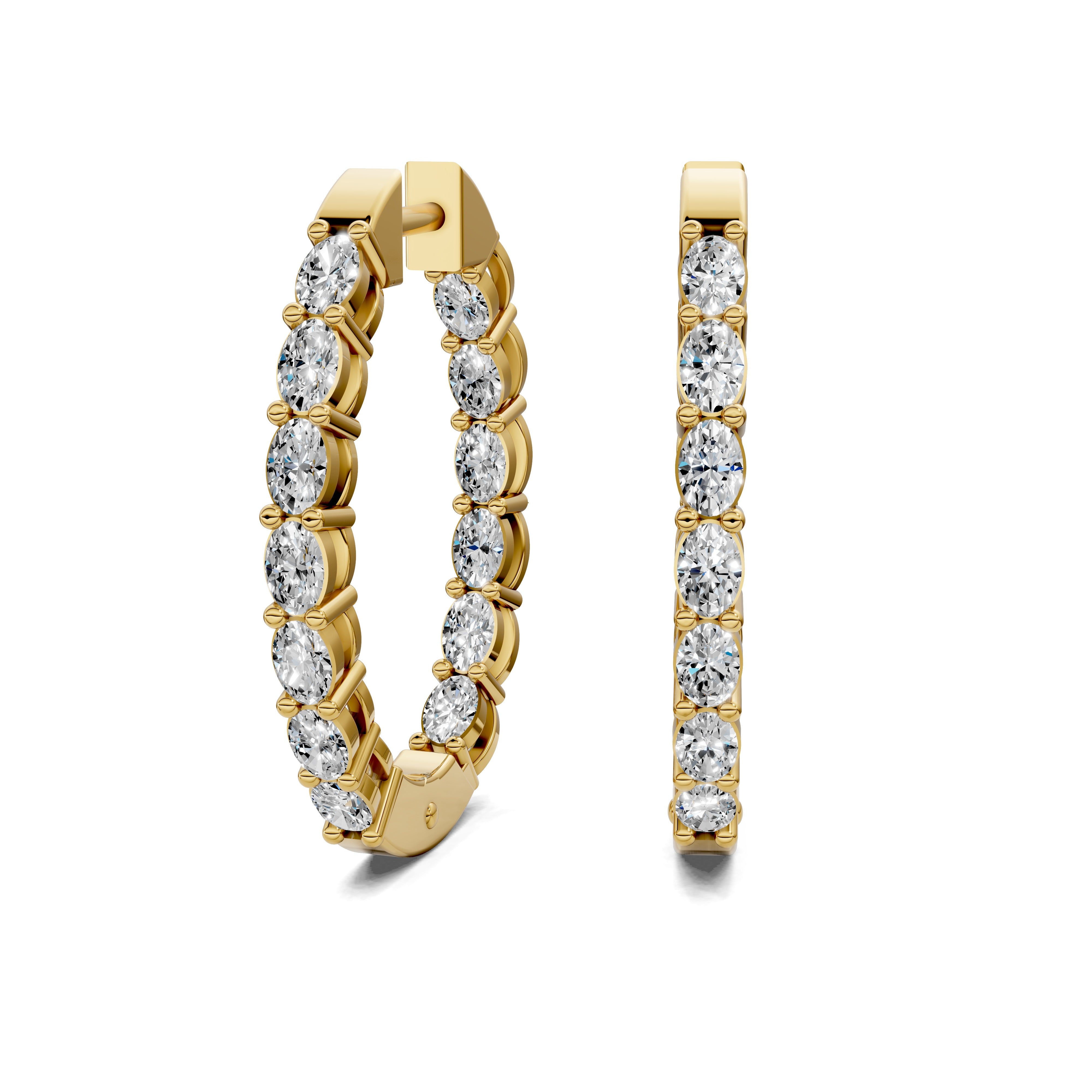 Neroli Oval Diamond Hoop Earrings