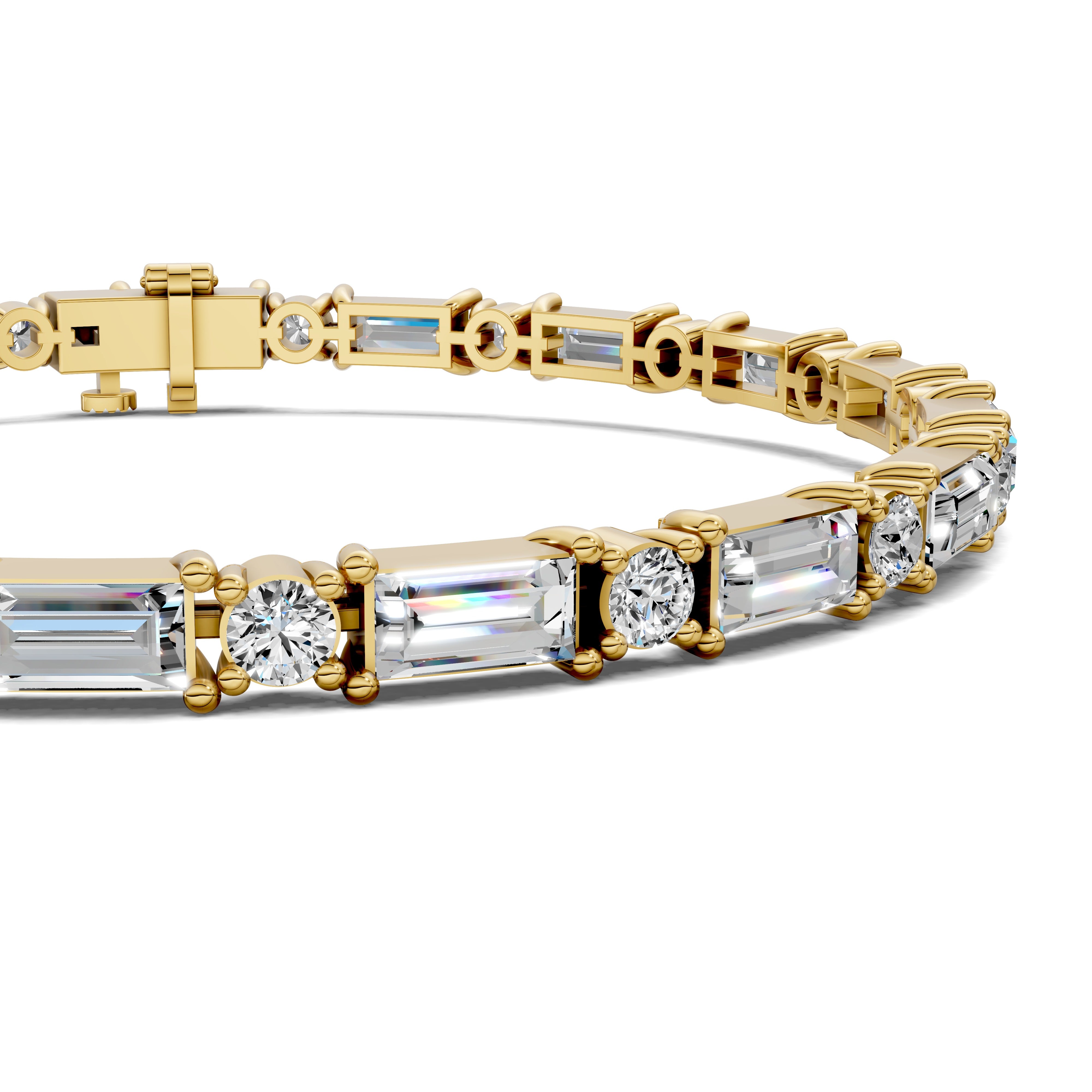 Sienna Alternating Baguette & Round Tennis Bracelet