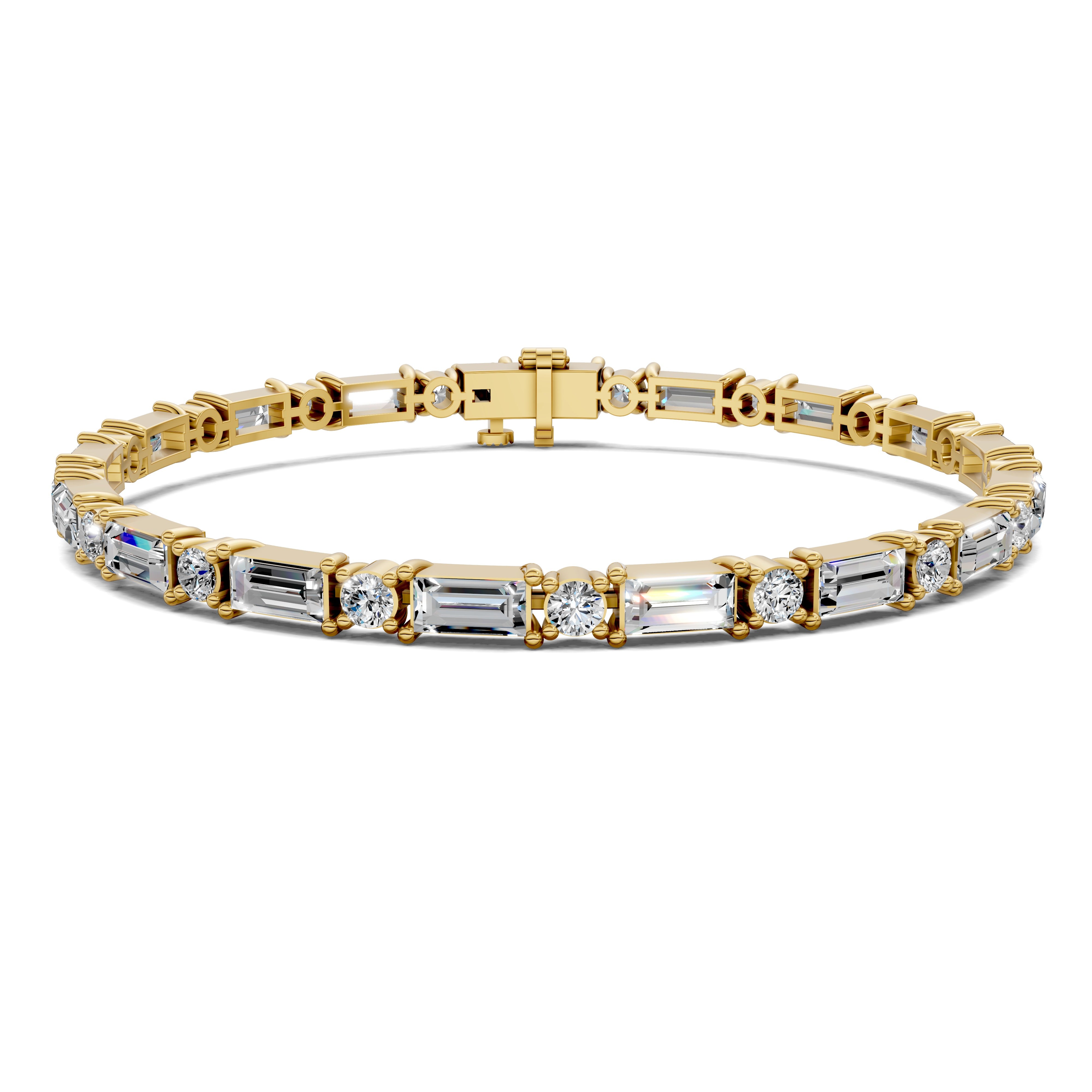 Sienna Alternating Baguette & Round Tennis Bracelet