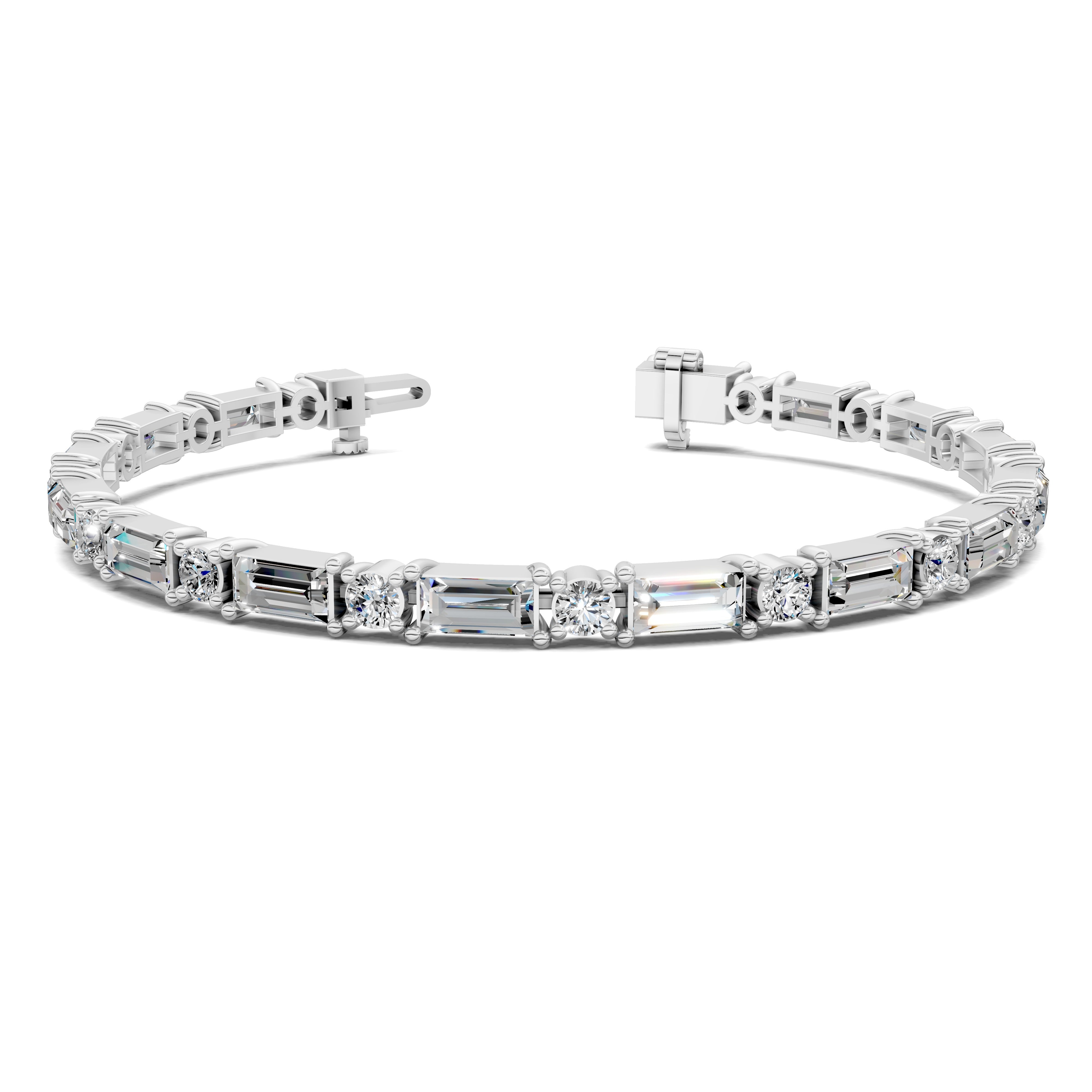 Sienna Alternating Baguette & Round Tennis Bracelet