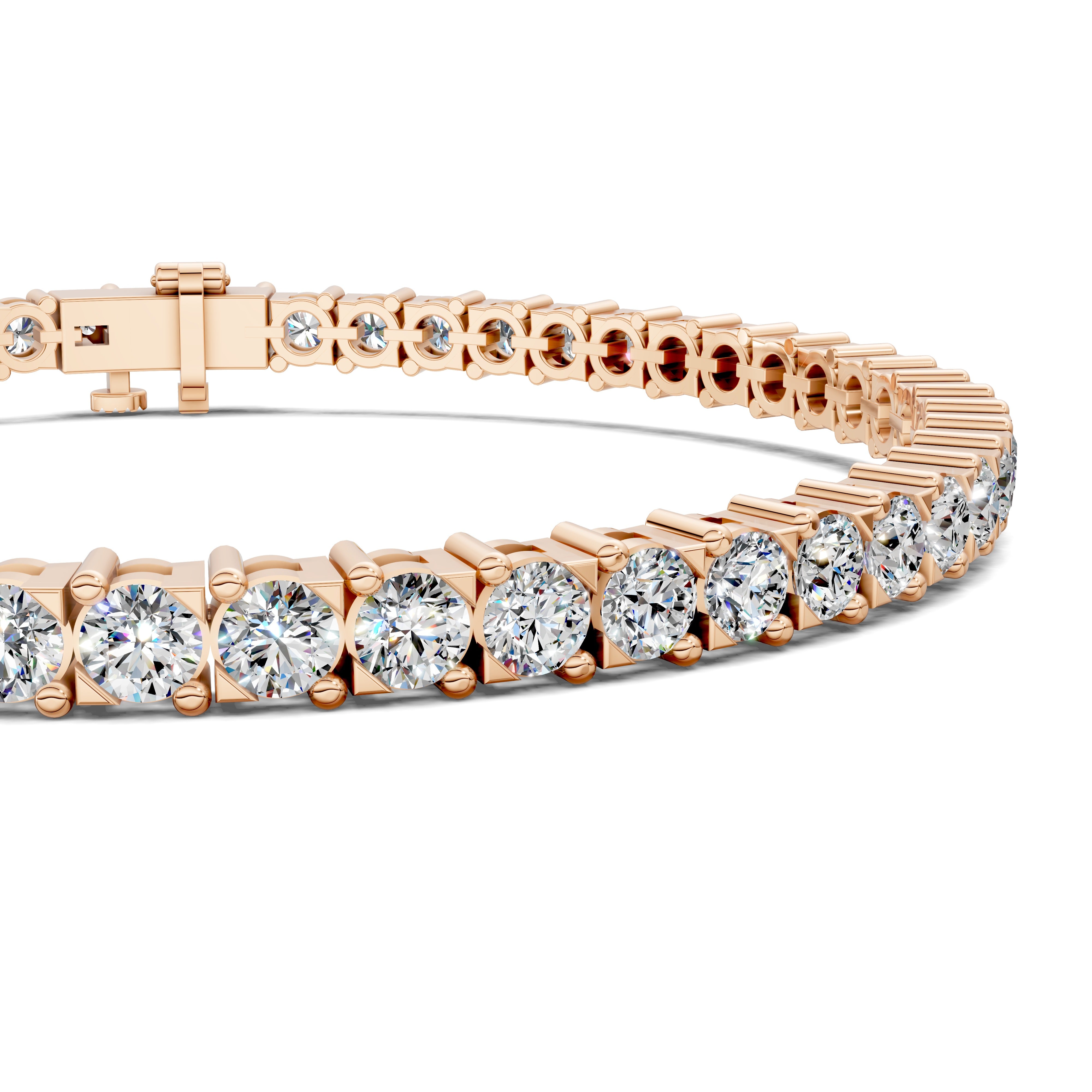 Grace Cross-Prong Round Tennis Bracelet