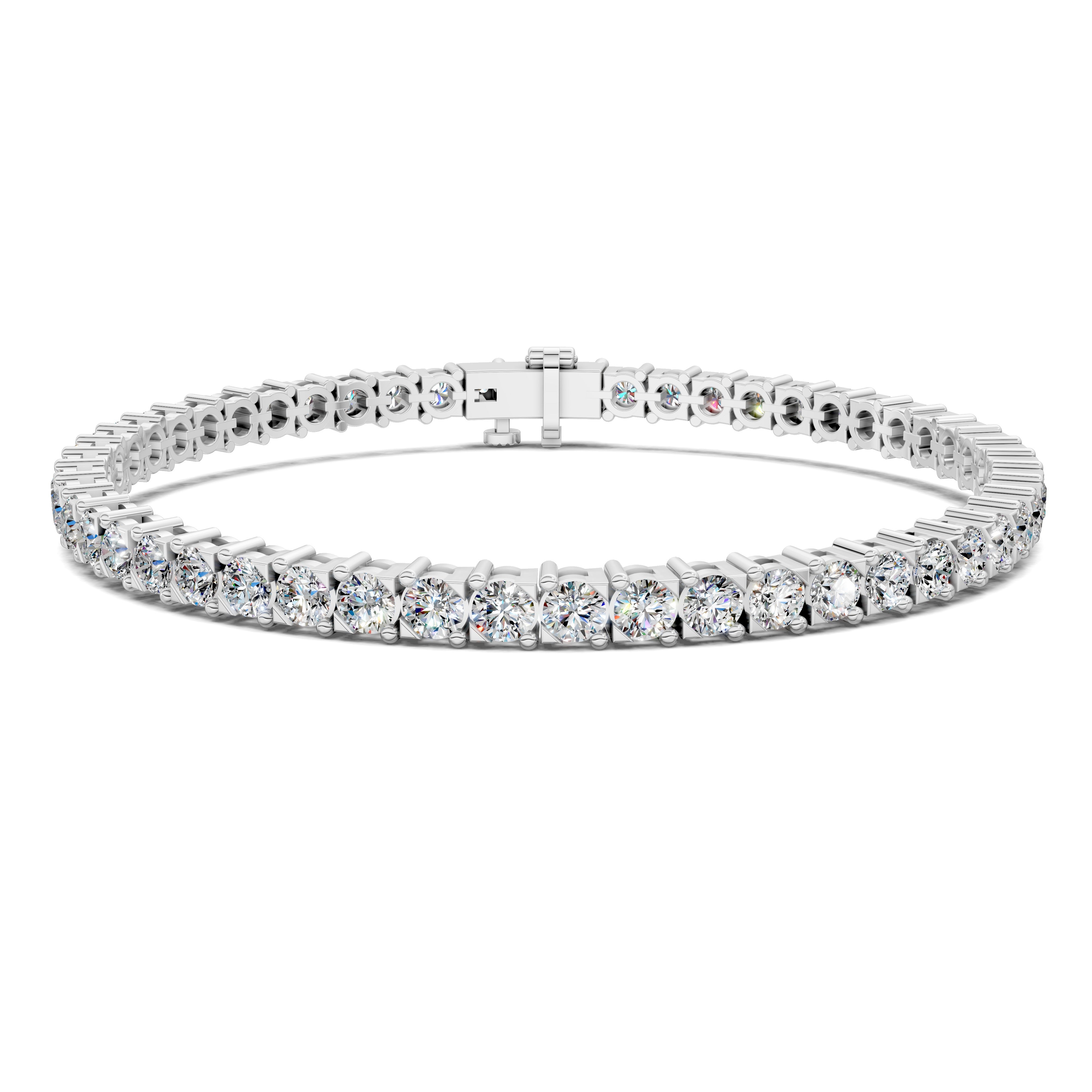 Grace Cross-Prong Round Tennis Bracelet