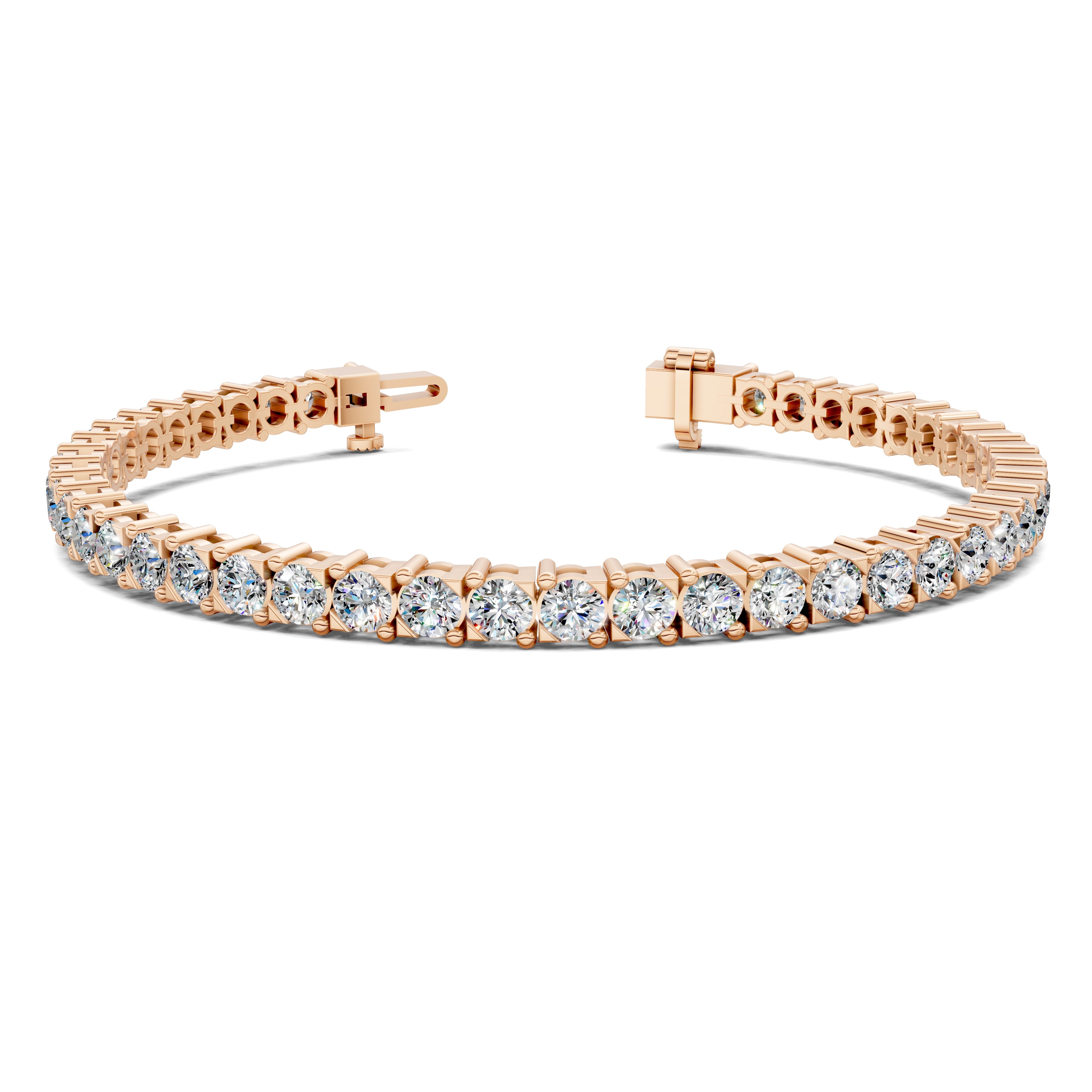 Grace Cross-Prong Round Tennis Bracelet