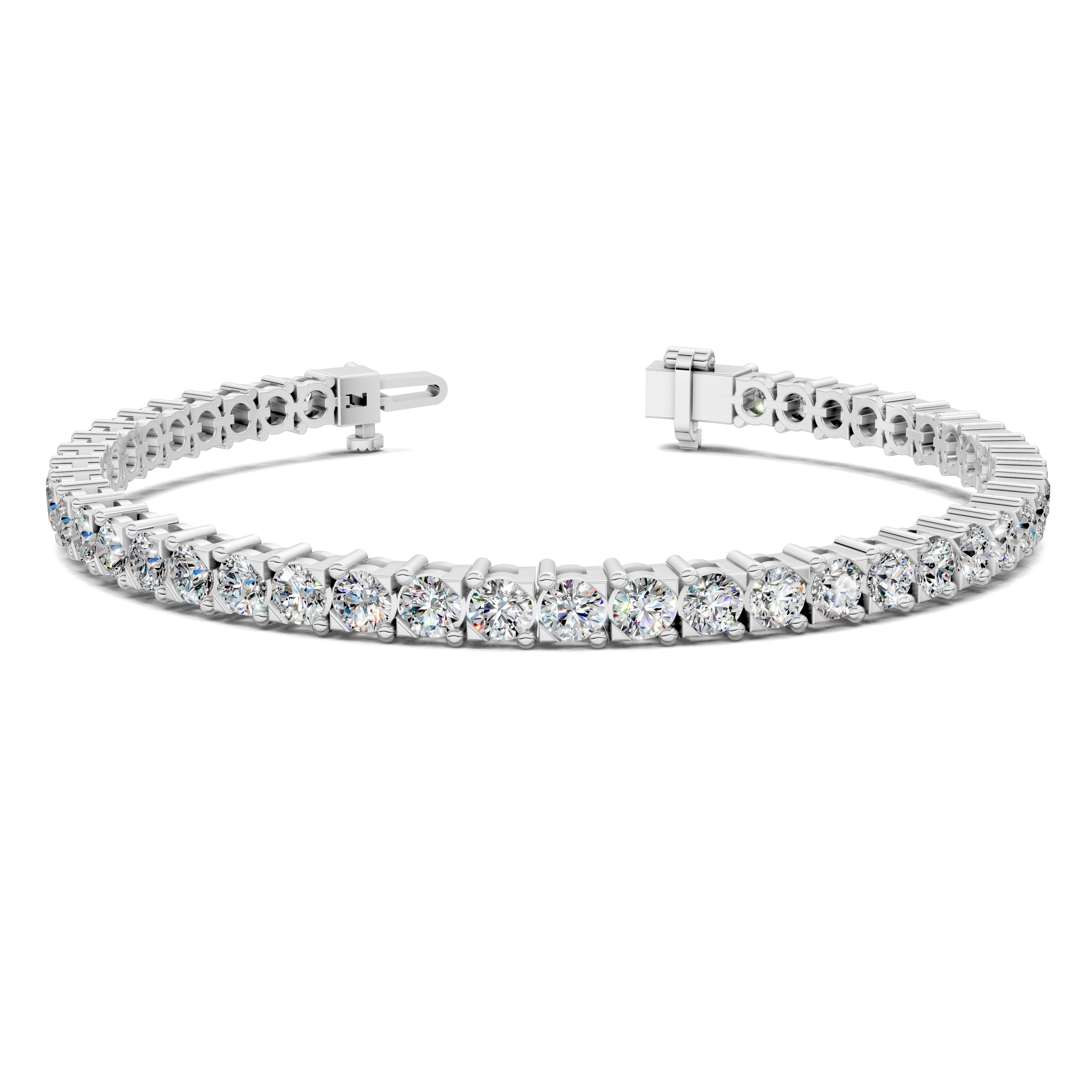 Grace Cross-Prong Round Tennis Bracelet
