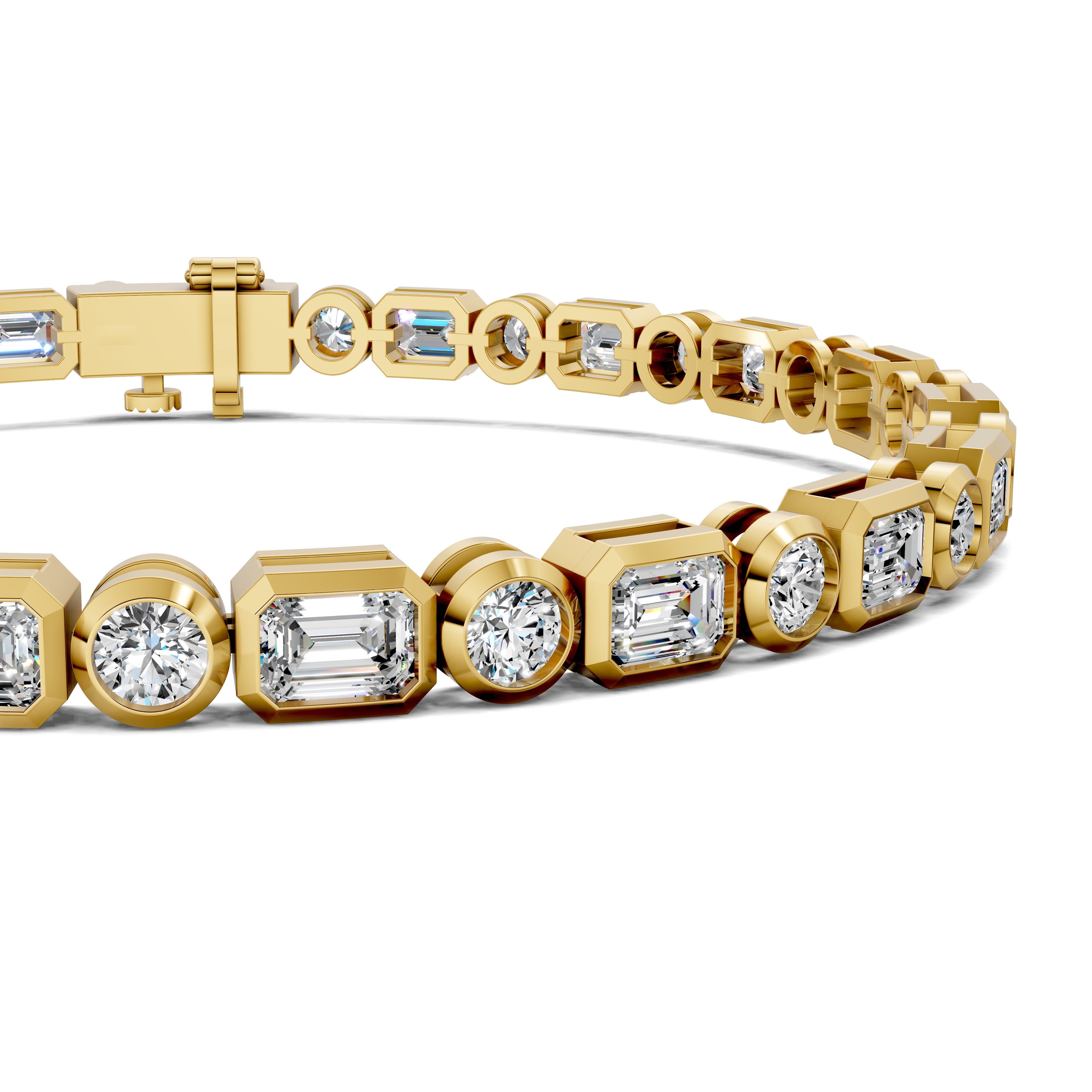 Amelia Emerald Round Bezel Tennis Bracelet