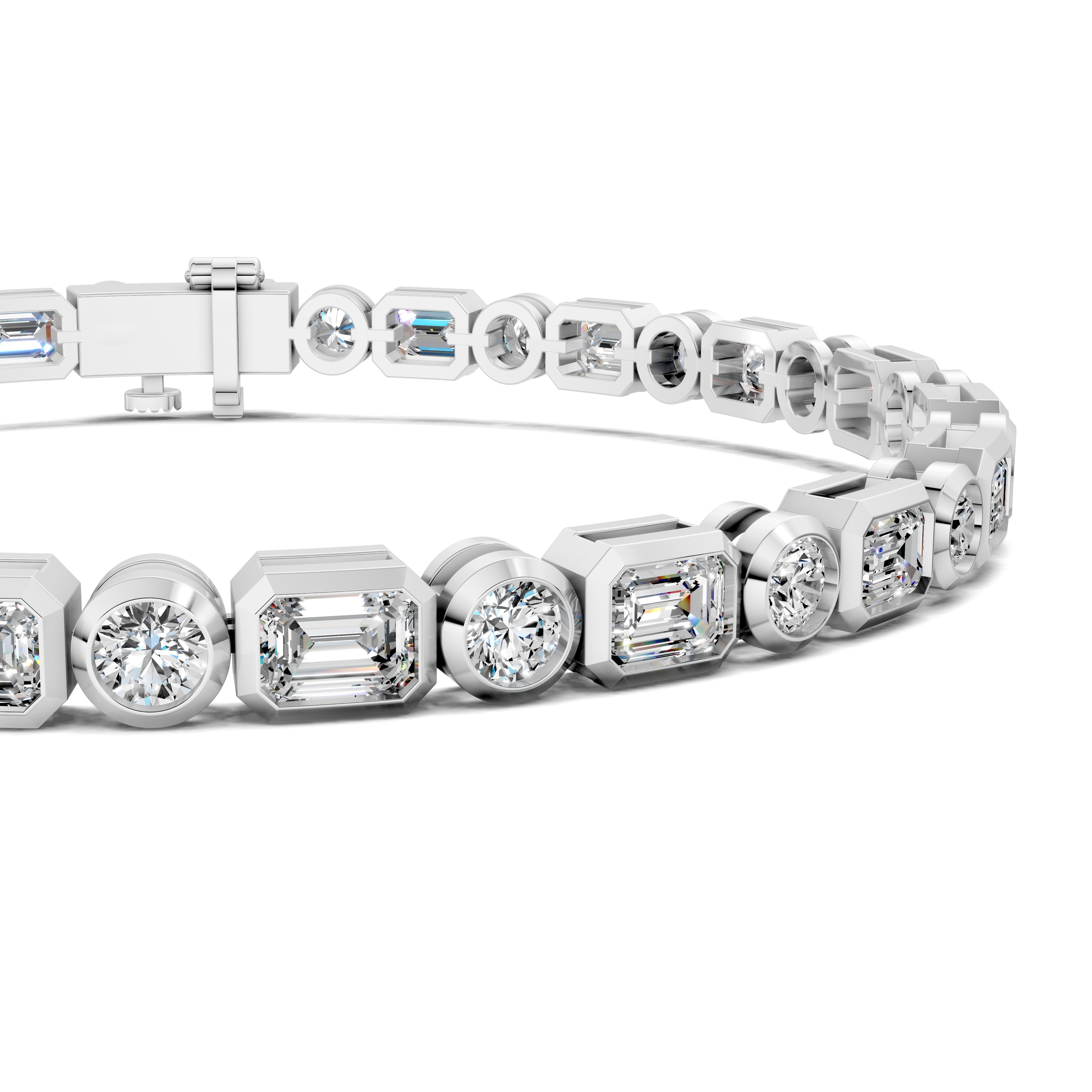 Amelia Emerald Round Bezel Tennis Bracelet