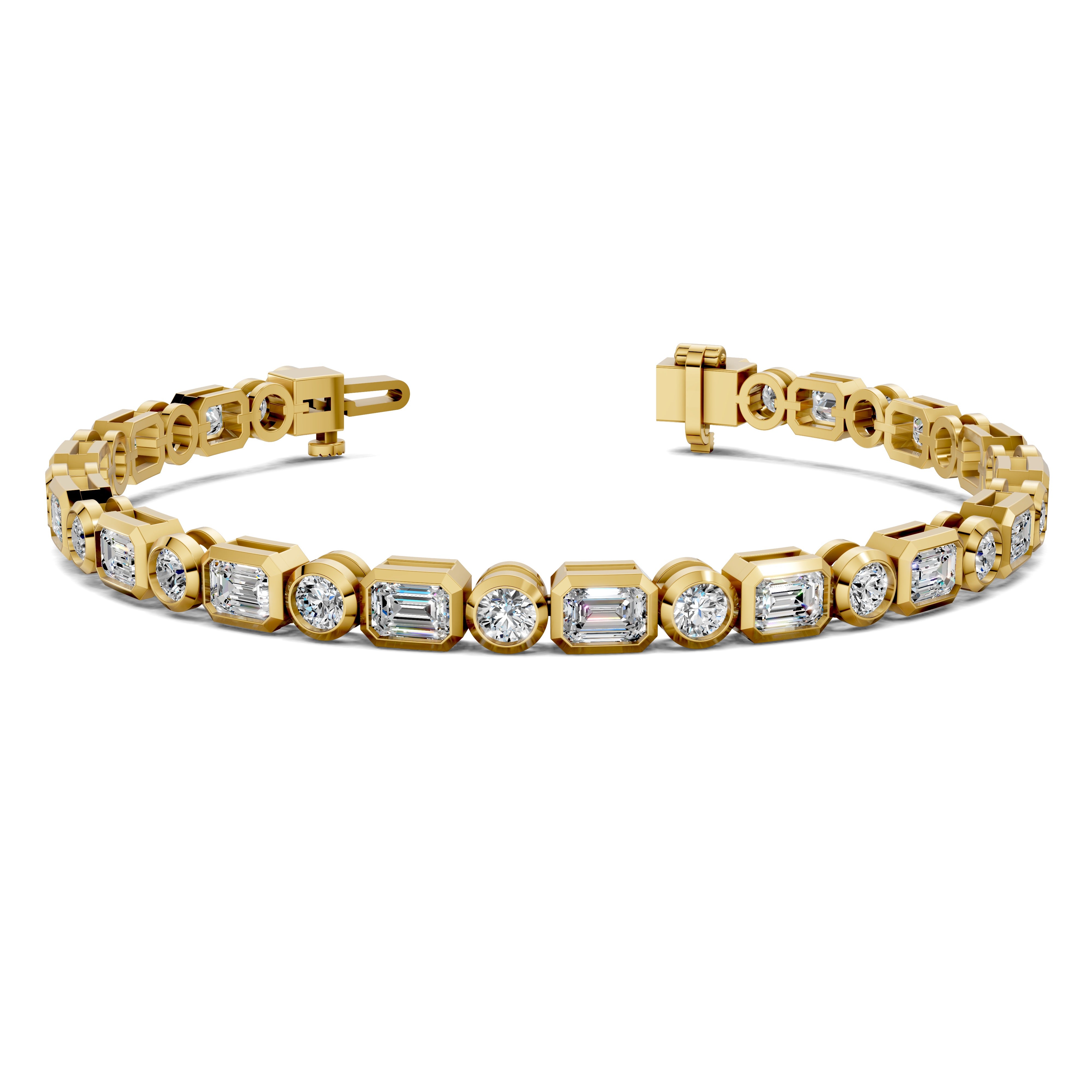 Amelia Emerald Round Bezel Tennis Bracelet