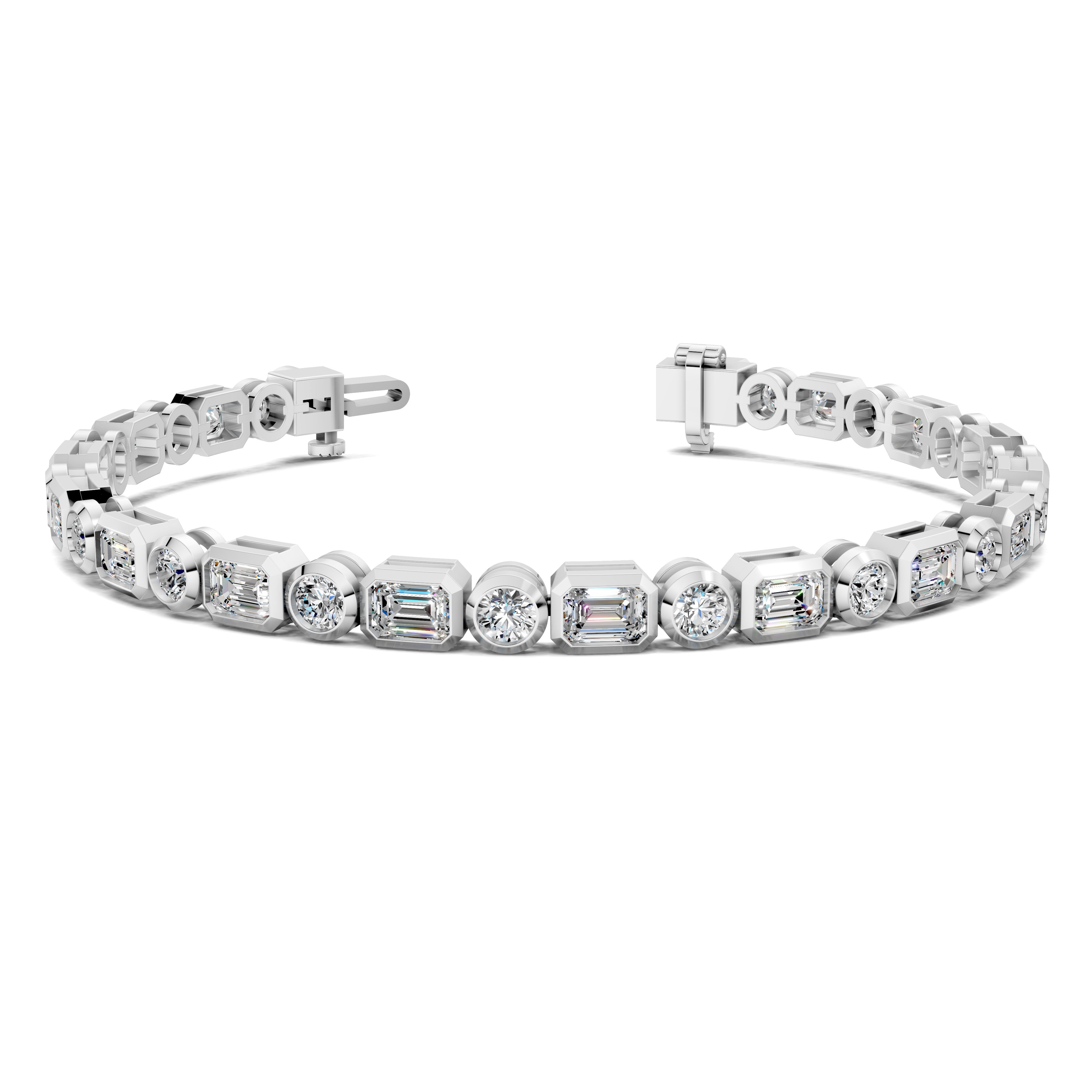 Amelia Emerald Round Bezel Tennis Bracelet