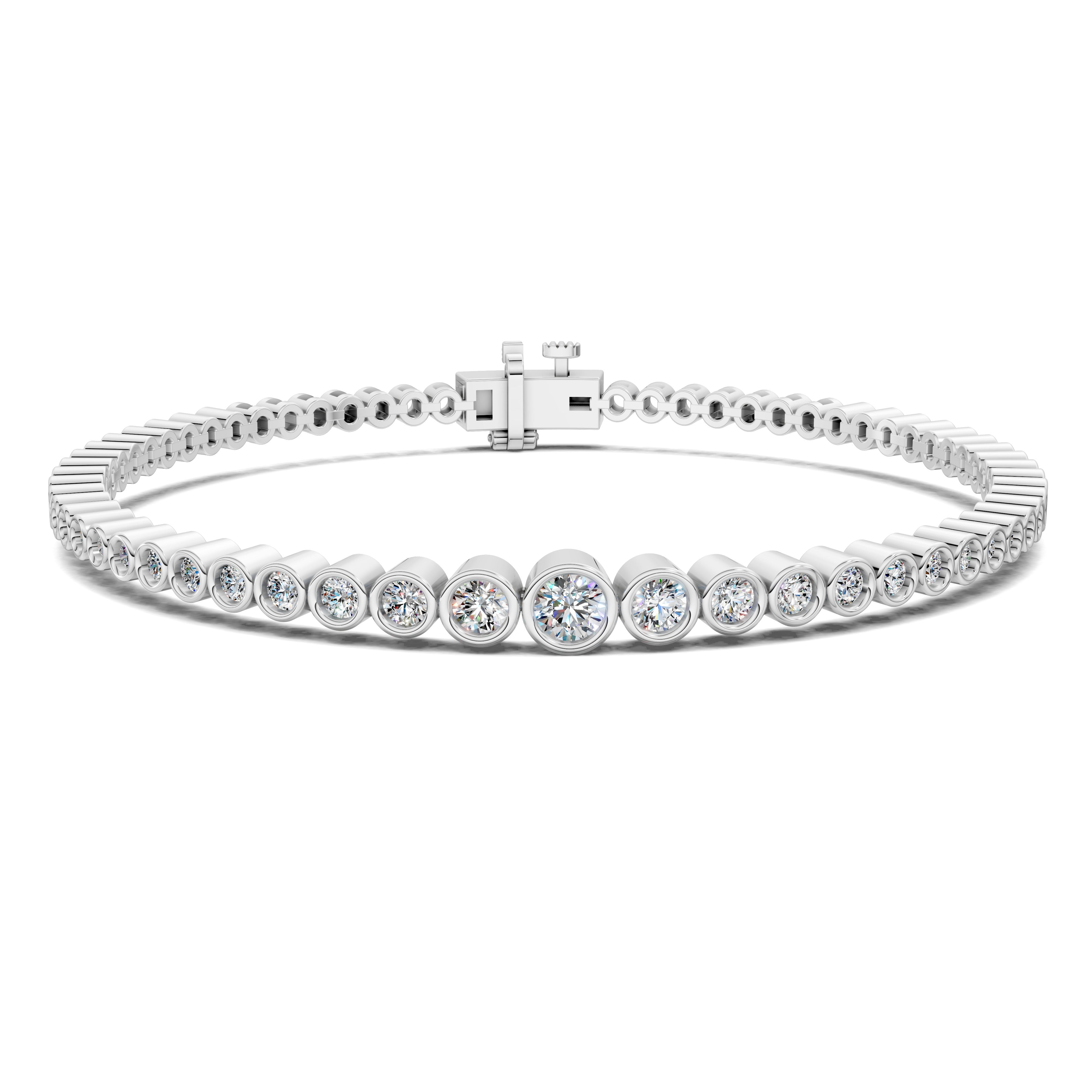 Grace Graduated Round Bezel Tennis Bracelet