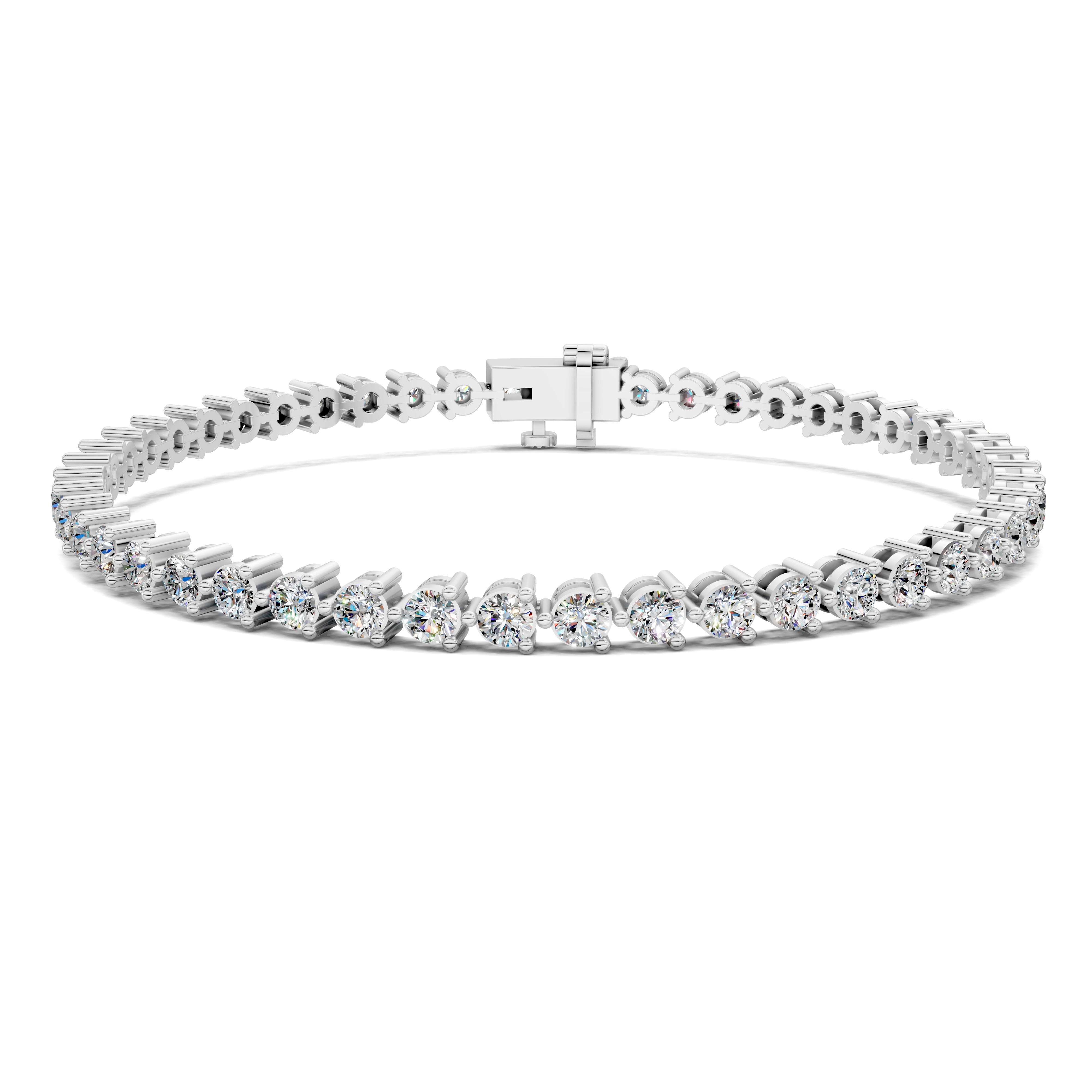 Olivia Classic Three-Prong Round Tennis Bracelet