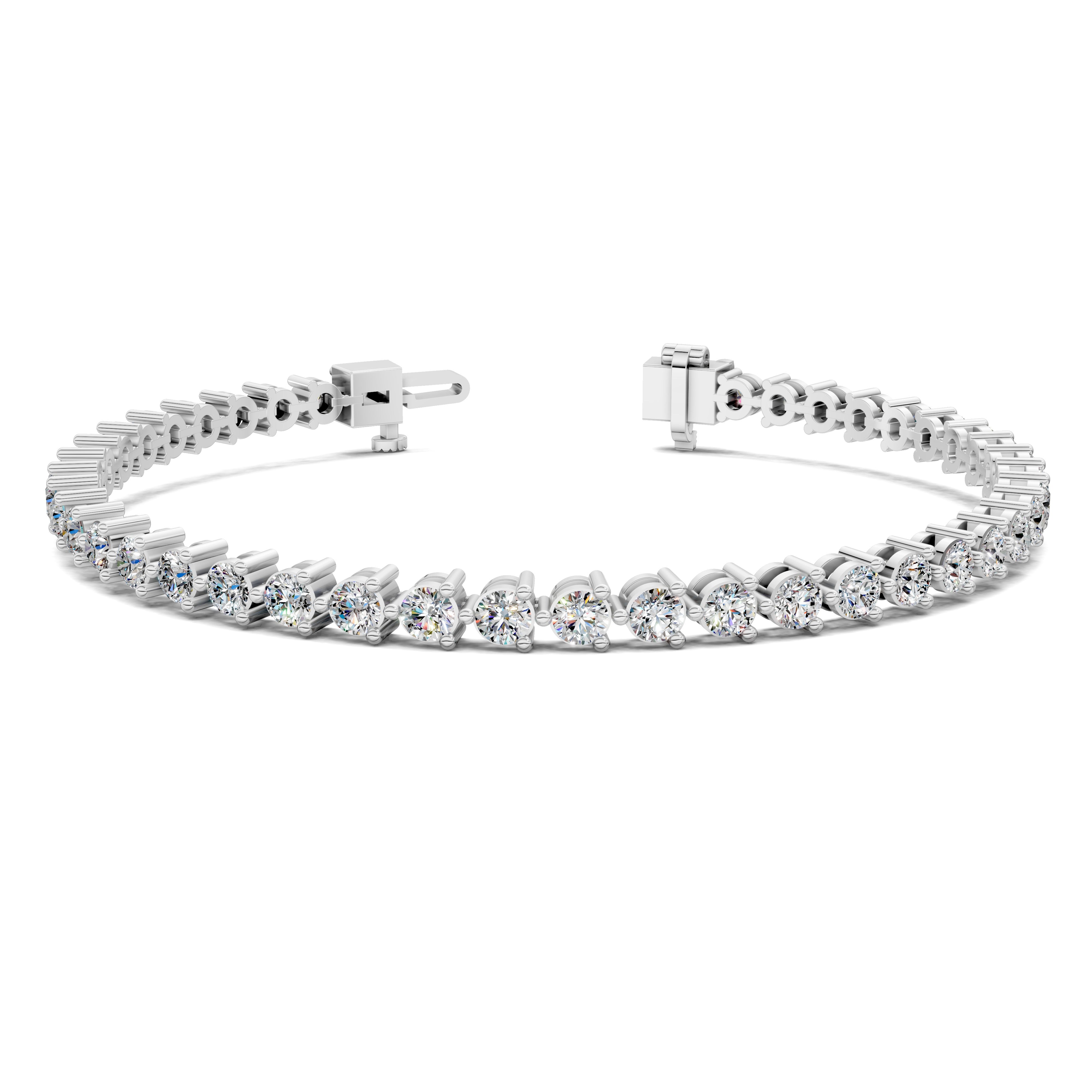 Olivia Classic Three-Prong Round Tennis Bracelet