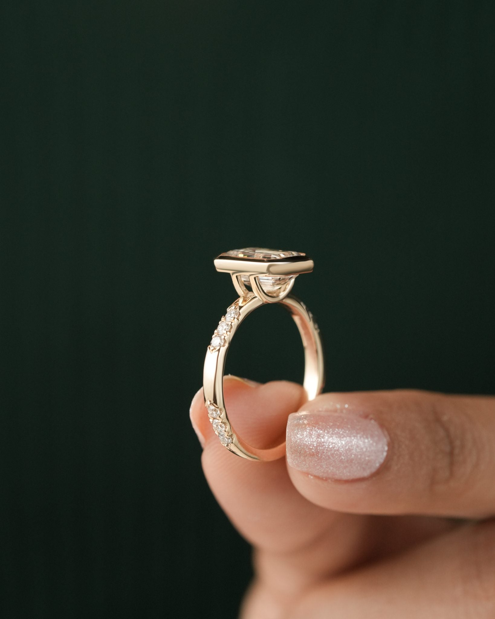 The Seraphelle Emerald Bezel Ring