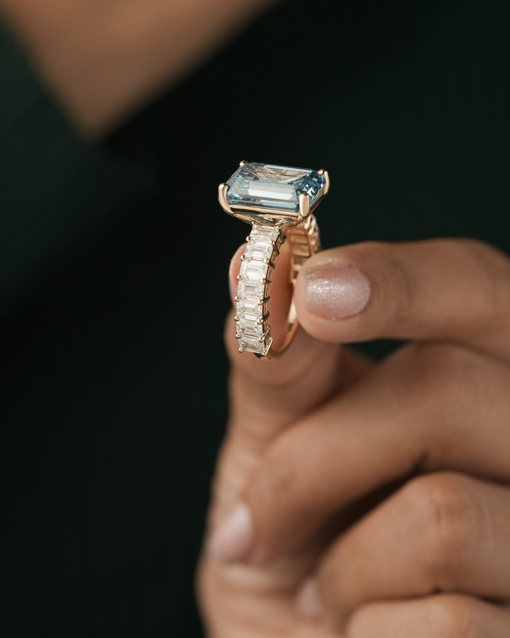 The Solara Emerald Pavé Ring