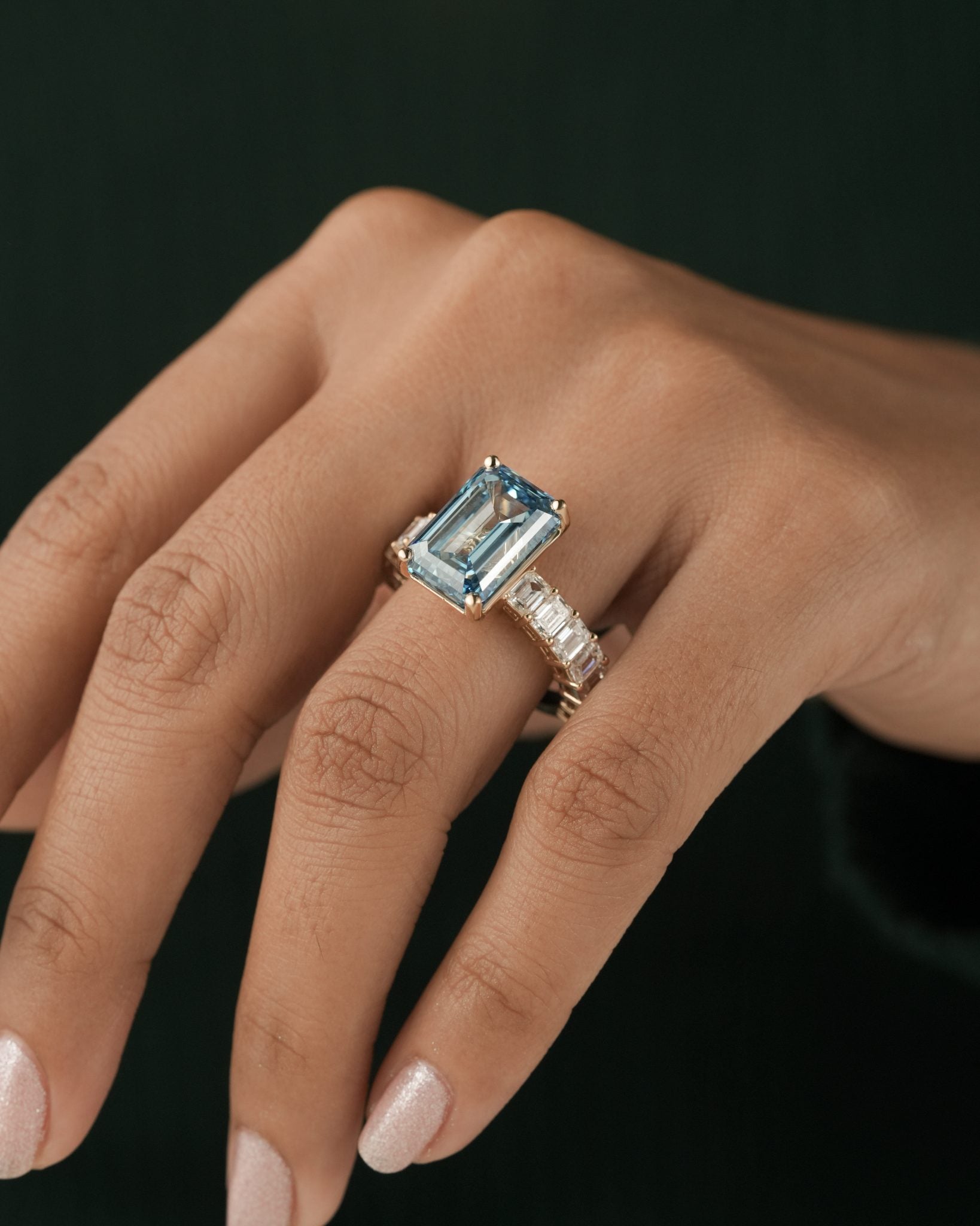 The Solara Emerald Pavé Ring
