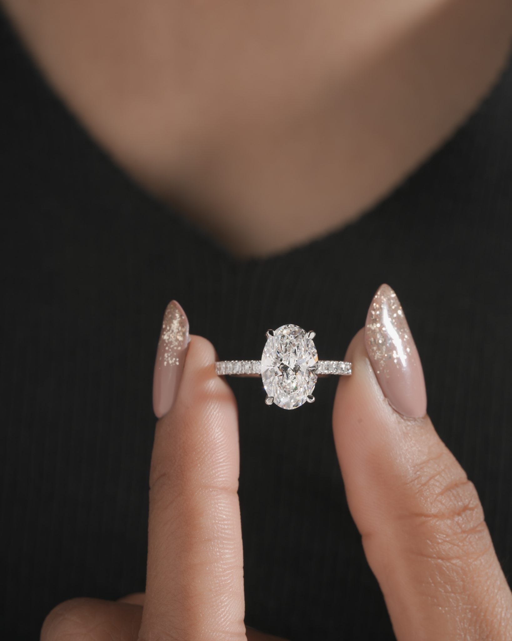 Lumina Semi Pavé Hidden Halo Ring