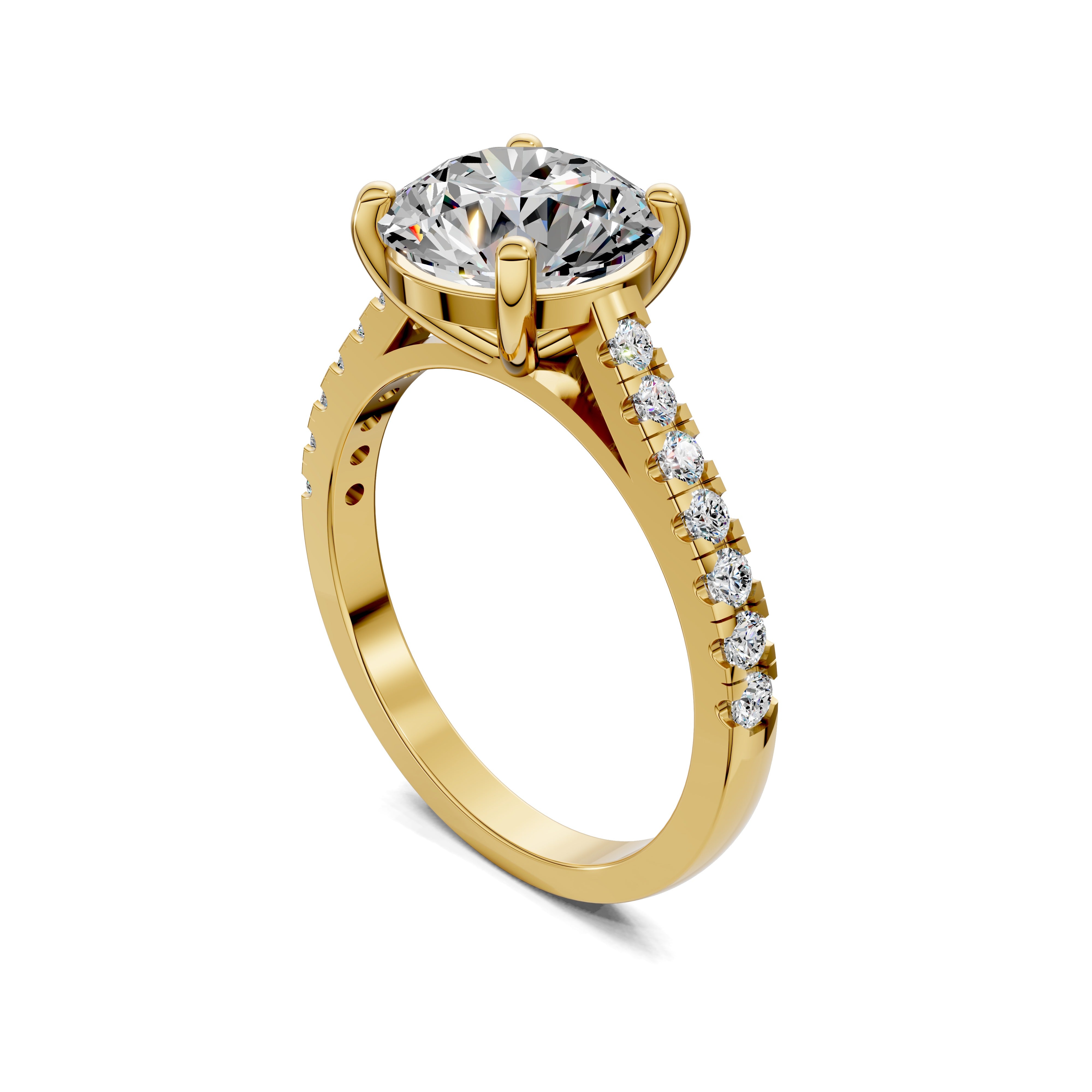Dahlia Pavé Solitaire Ring