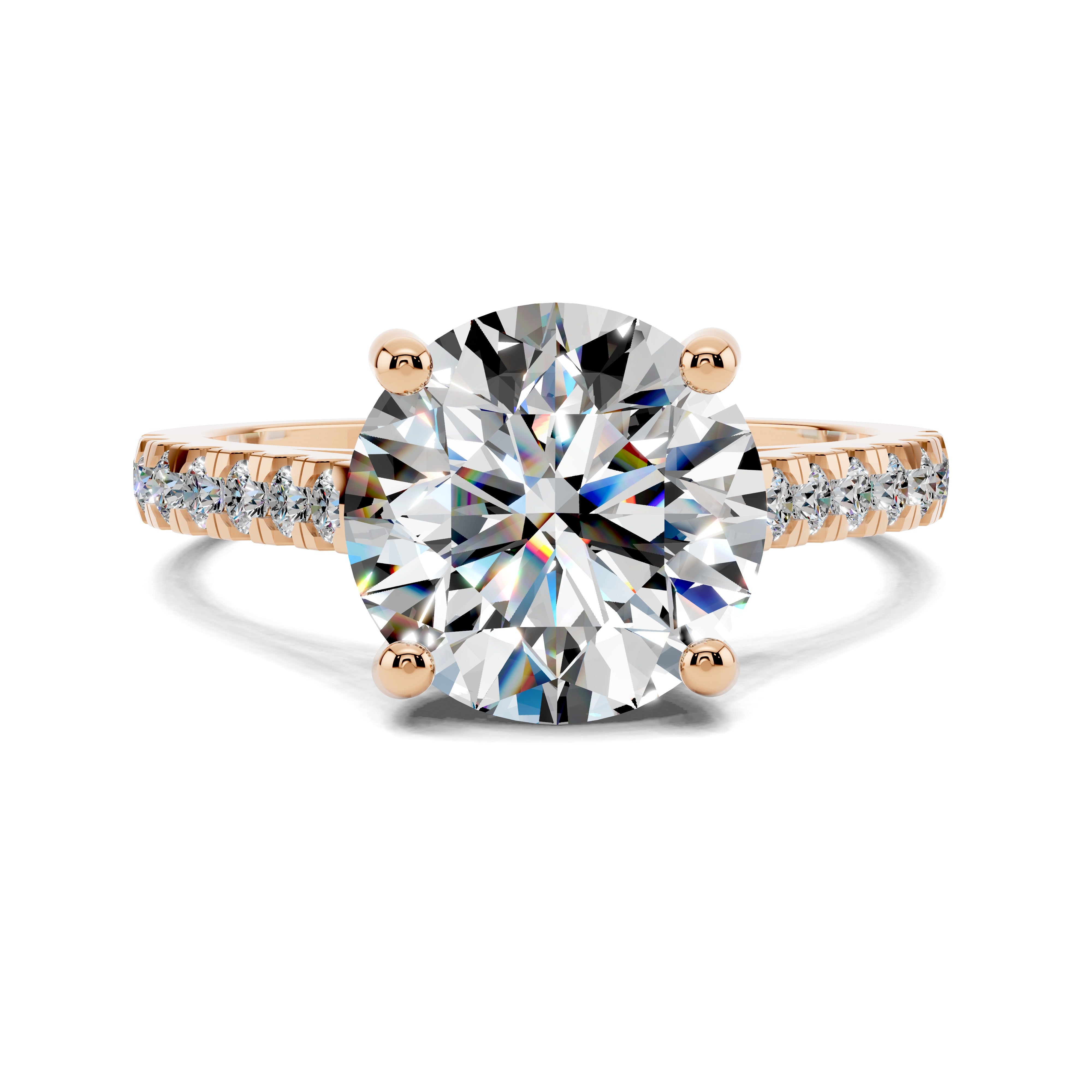 Dahlia Pavé Solitaire Ring