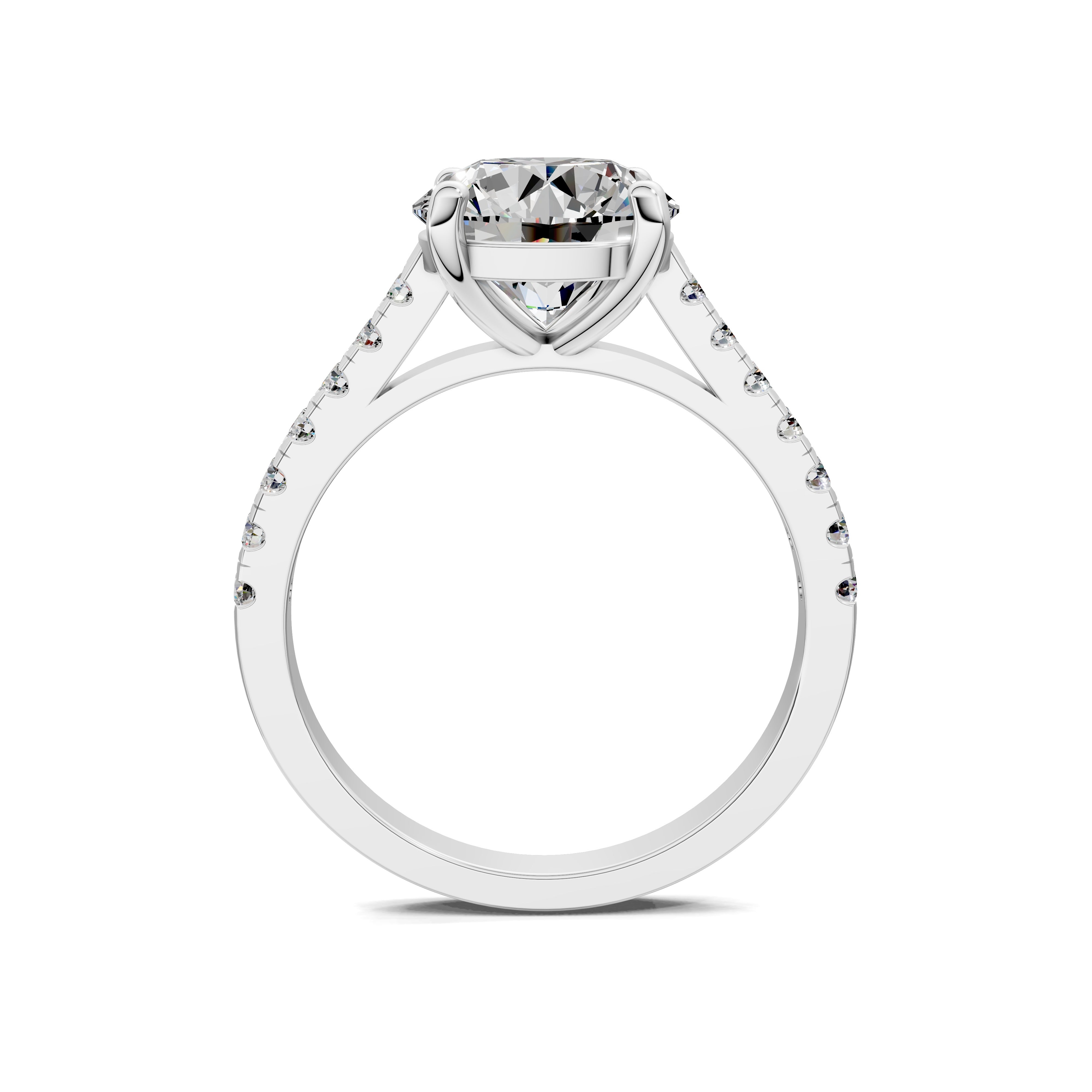 Dahlia Pavé Solitaire Ring