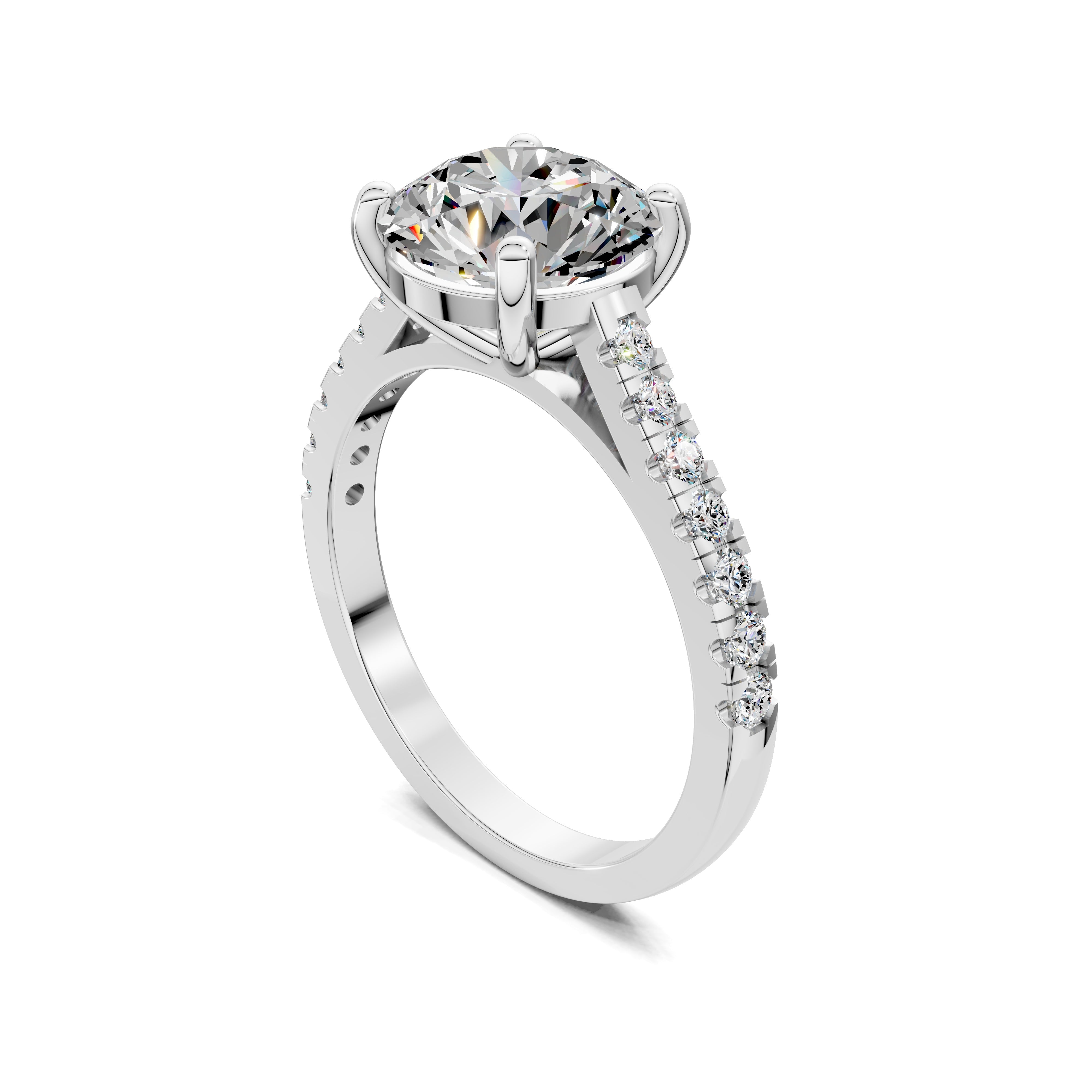 Dahlia Pavé Solitaire Ring