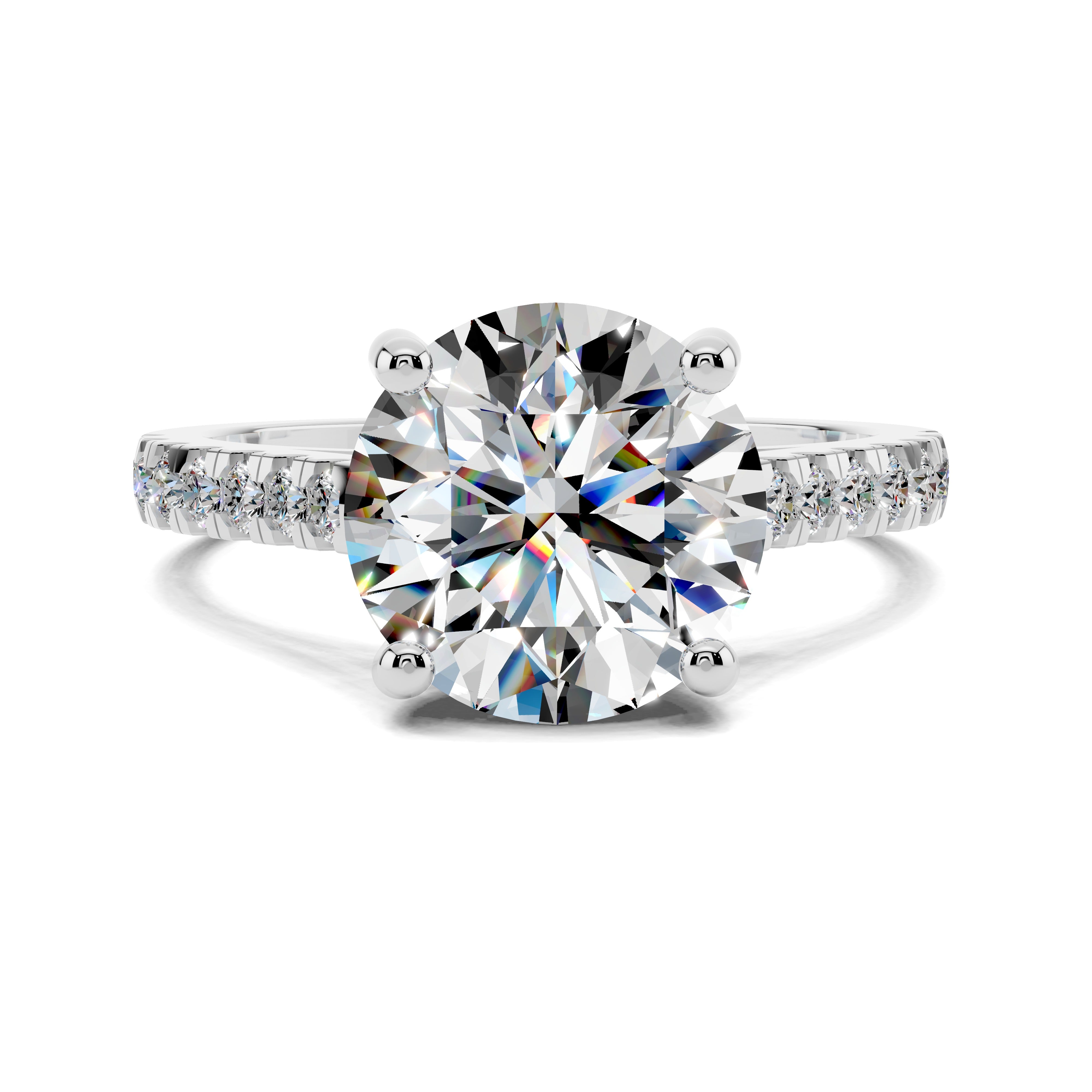 Dahlia Pavé Solitaire Ring
